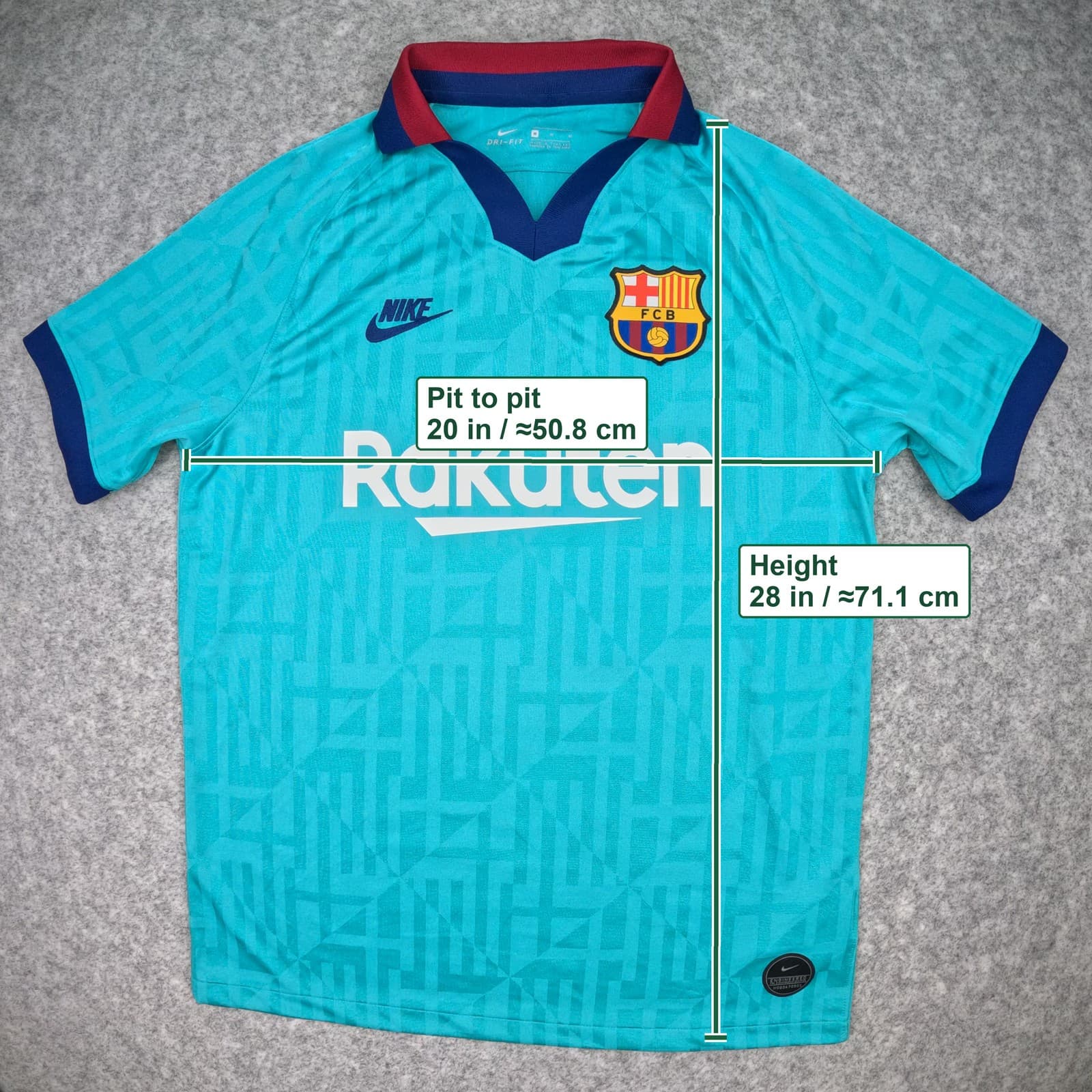 Barcelona Football Shirt Medium Turquoise Third 2019 2020 Nike Messi 10 photo 3