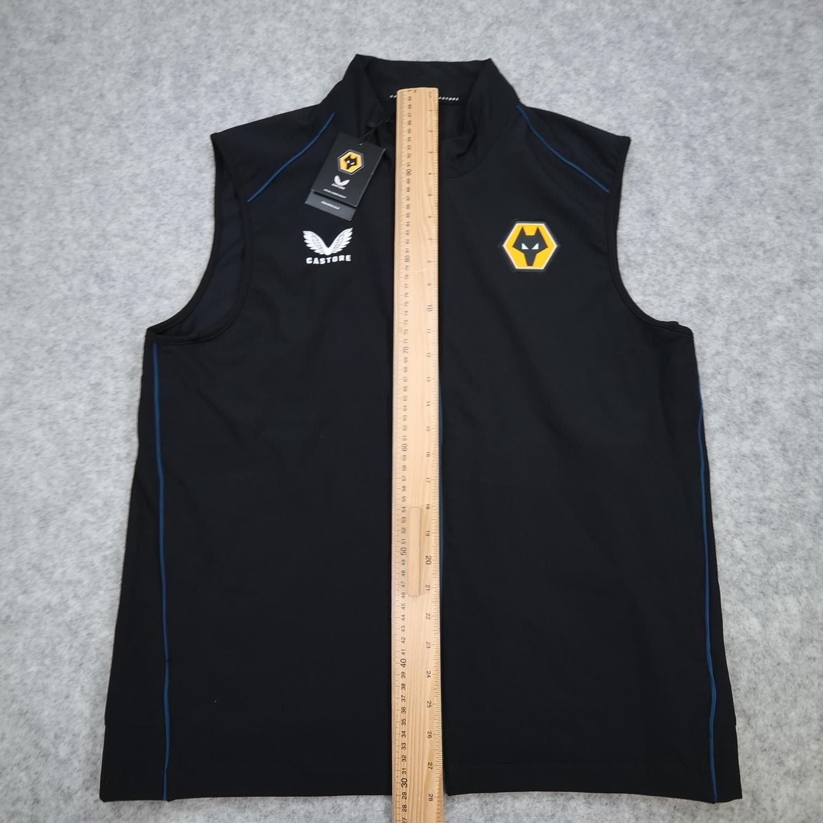 Wolverhampton Wanderers Gilet Mens Large Black EPL Football Castore Training photo 9
