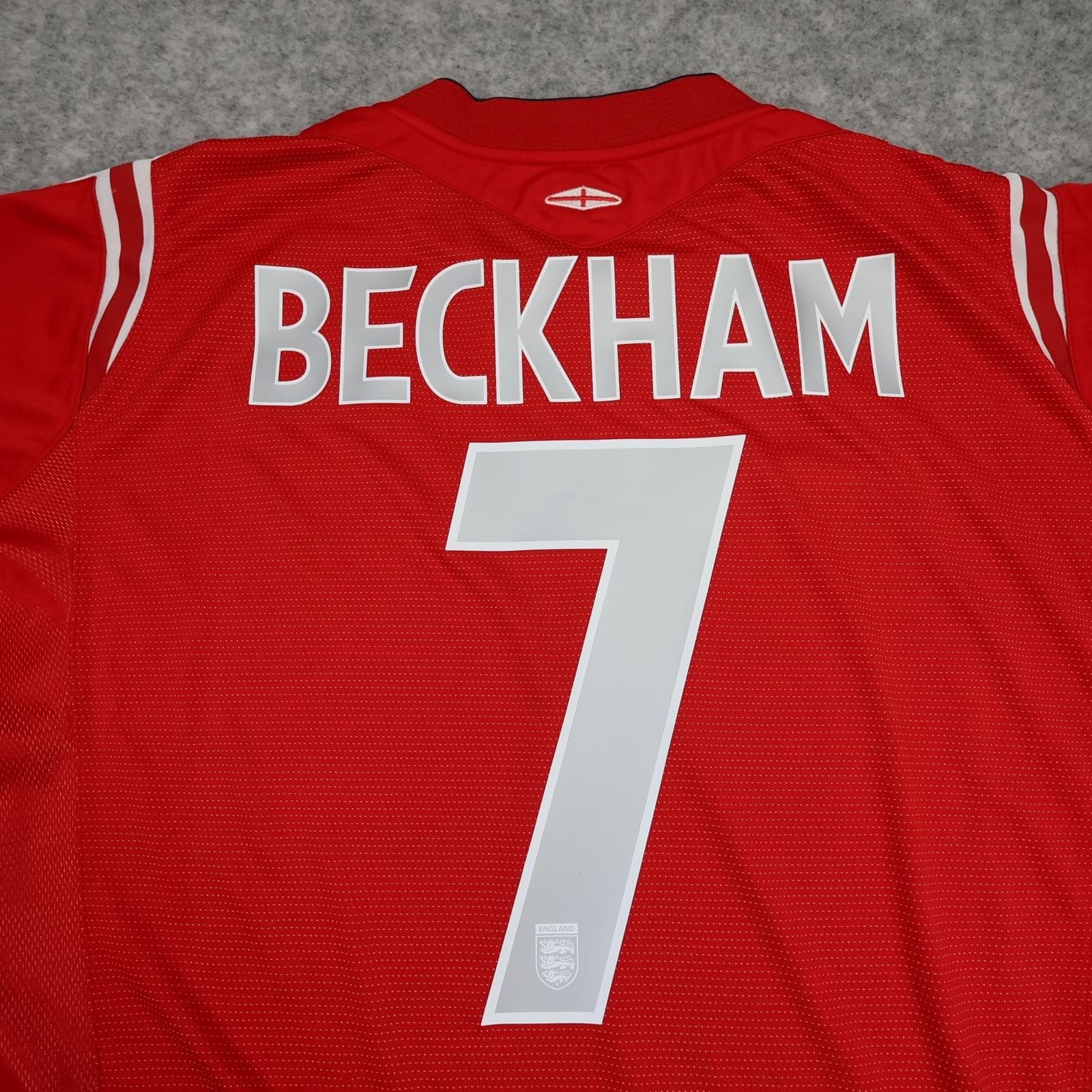 Vintage England Away Shirt Mens XL Red 2004 2006 Football Umbro Beckham Jersey photo 3