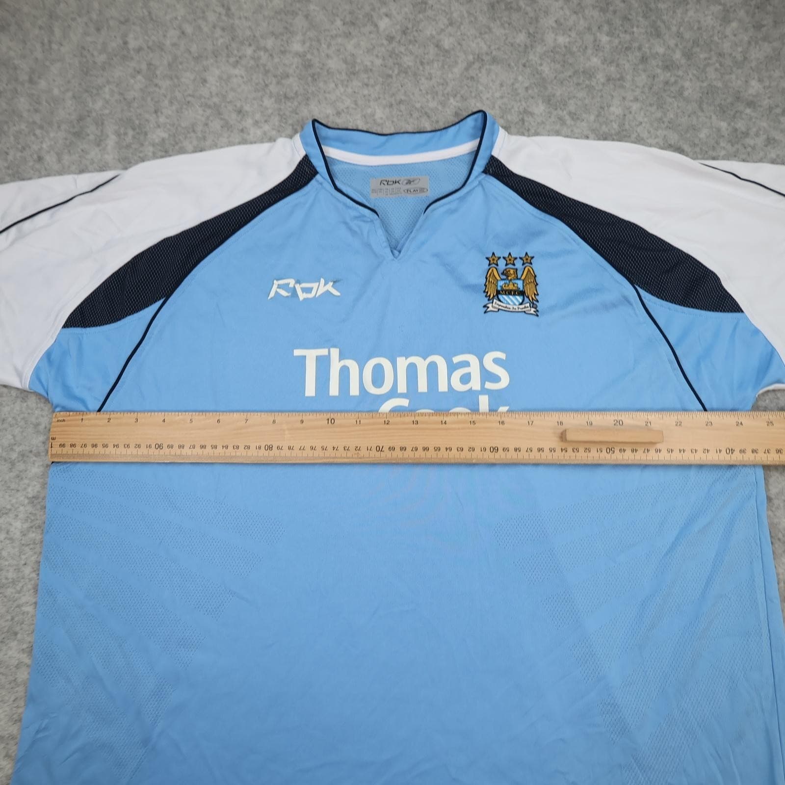 Manchester City Shirt Mens 2XL Blue Home 2006 2007 Reebok Thomas Cook Jersey photo 9