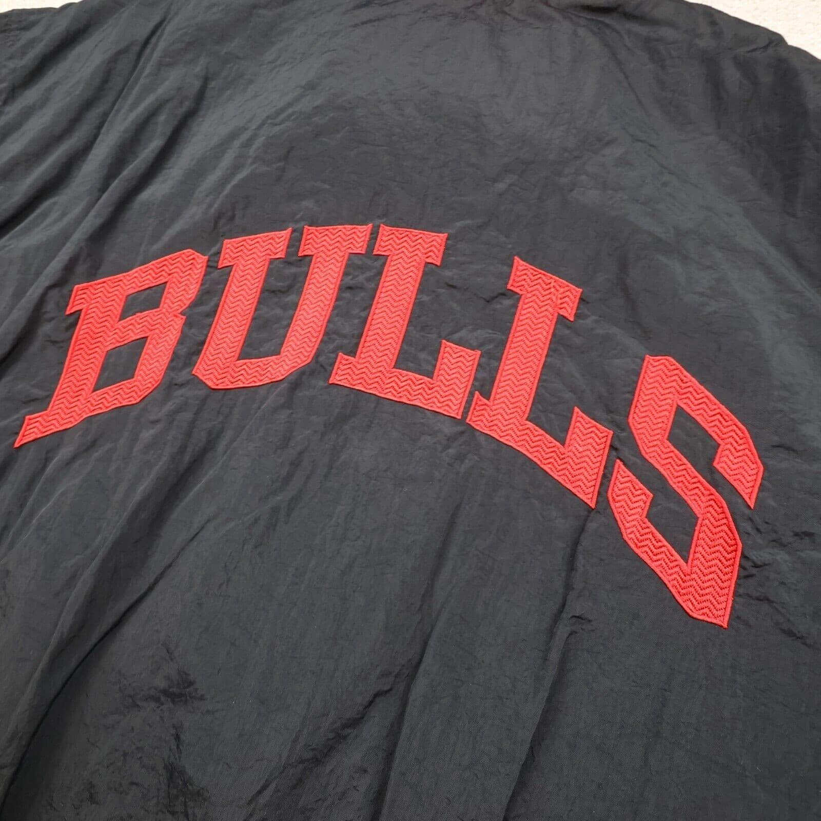 Vintage Chicago Bulls Jacket Medium Black Starter 90s Basketball Tracksuit Track photo 8