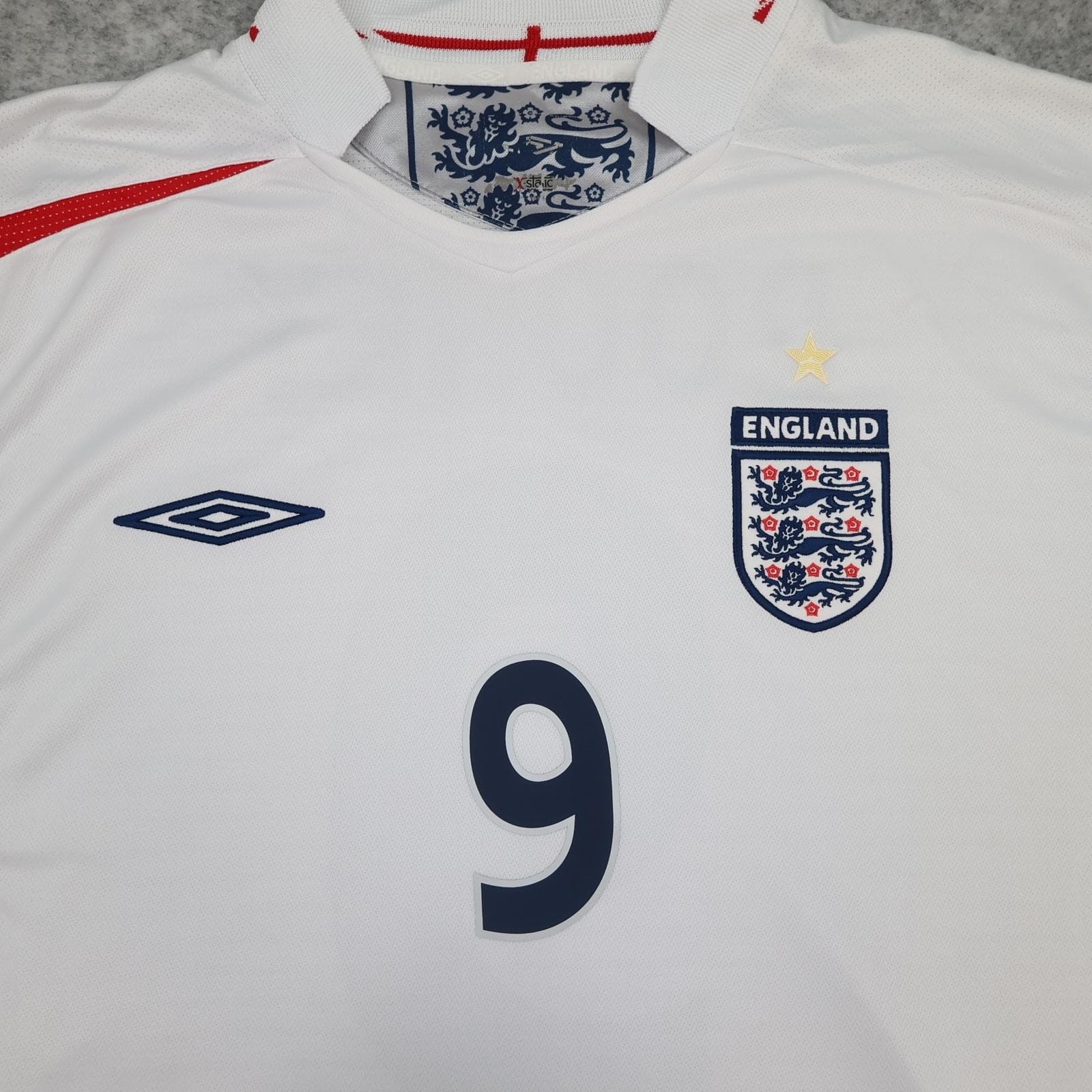 Vintage England Home Shirt Mens 2XL White 2005 2007 Football Umbro Rooney 9 photo 5