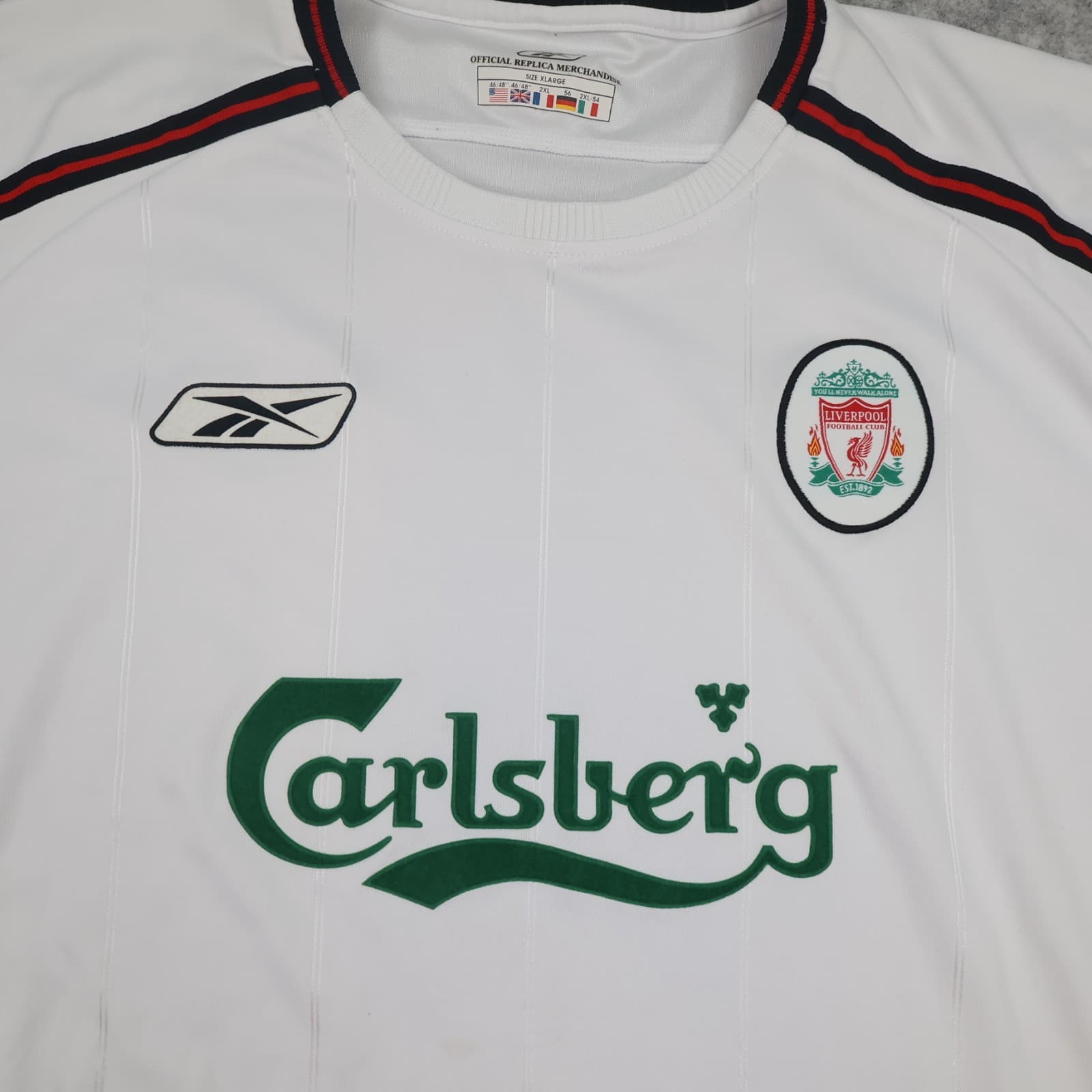 Vintage Liverpool Shirt 2XL White Away Kit 2003 2005 Reebok Jersey 46/48" photo 3