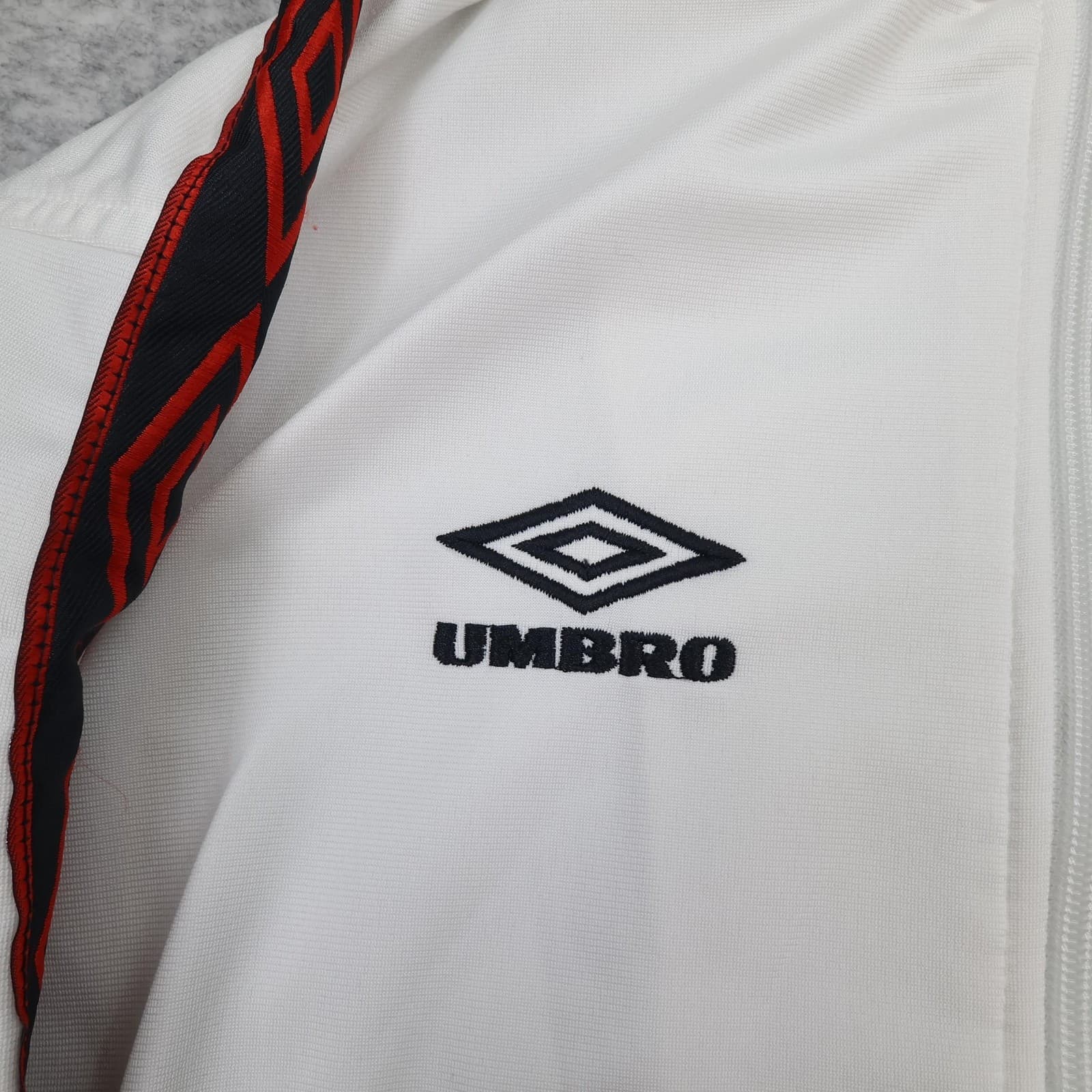 Vintage Manchester United Jacket Youth 11-13 Years White Umbro 90s 1996 1997 photo 4