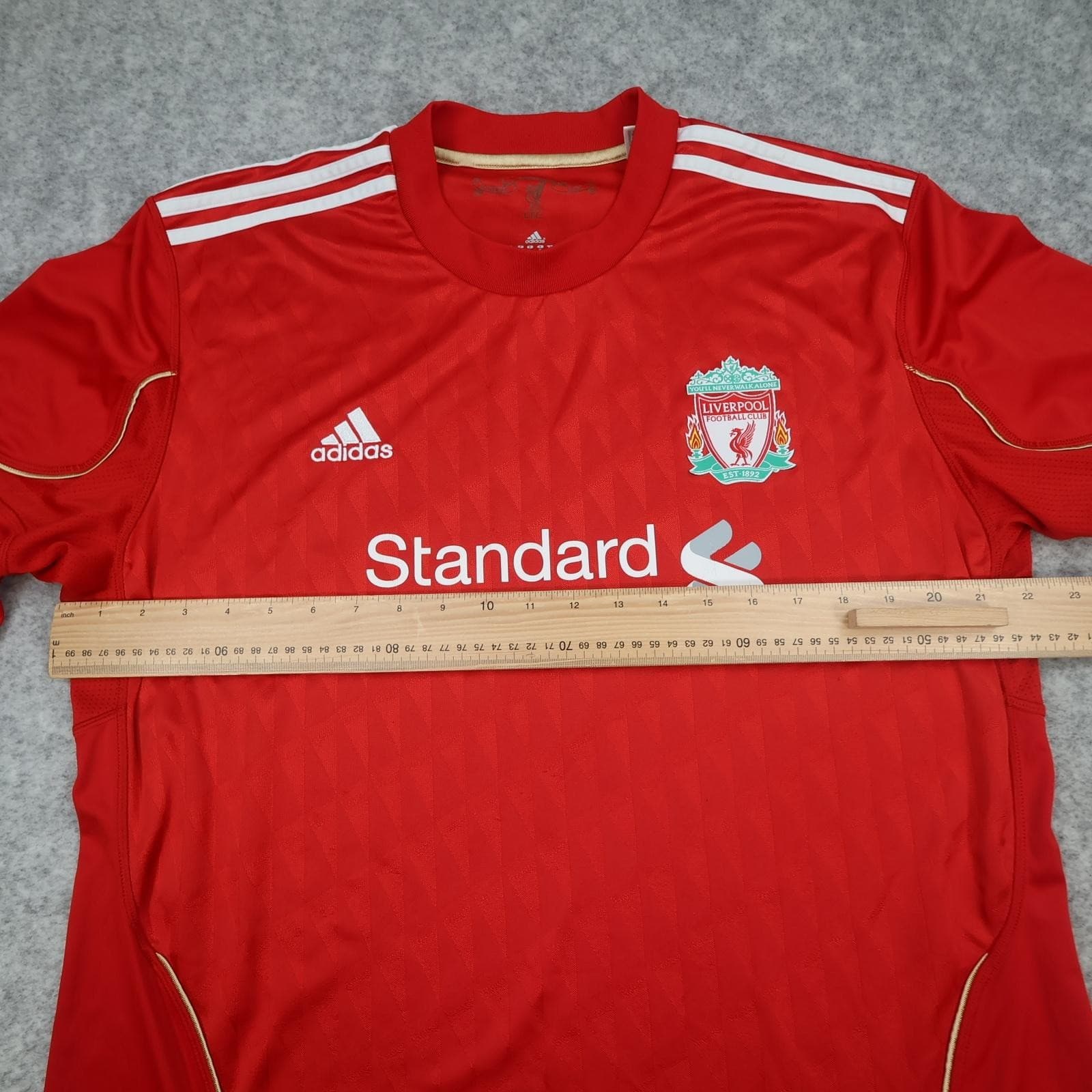 Liverpool Shirt Mens XL Red Home 2010 2012 Football Adidas Standard Chartered photo 15
