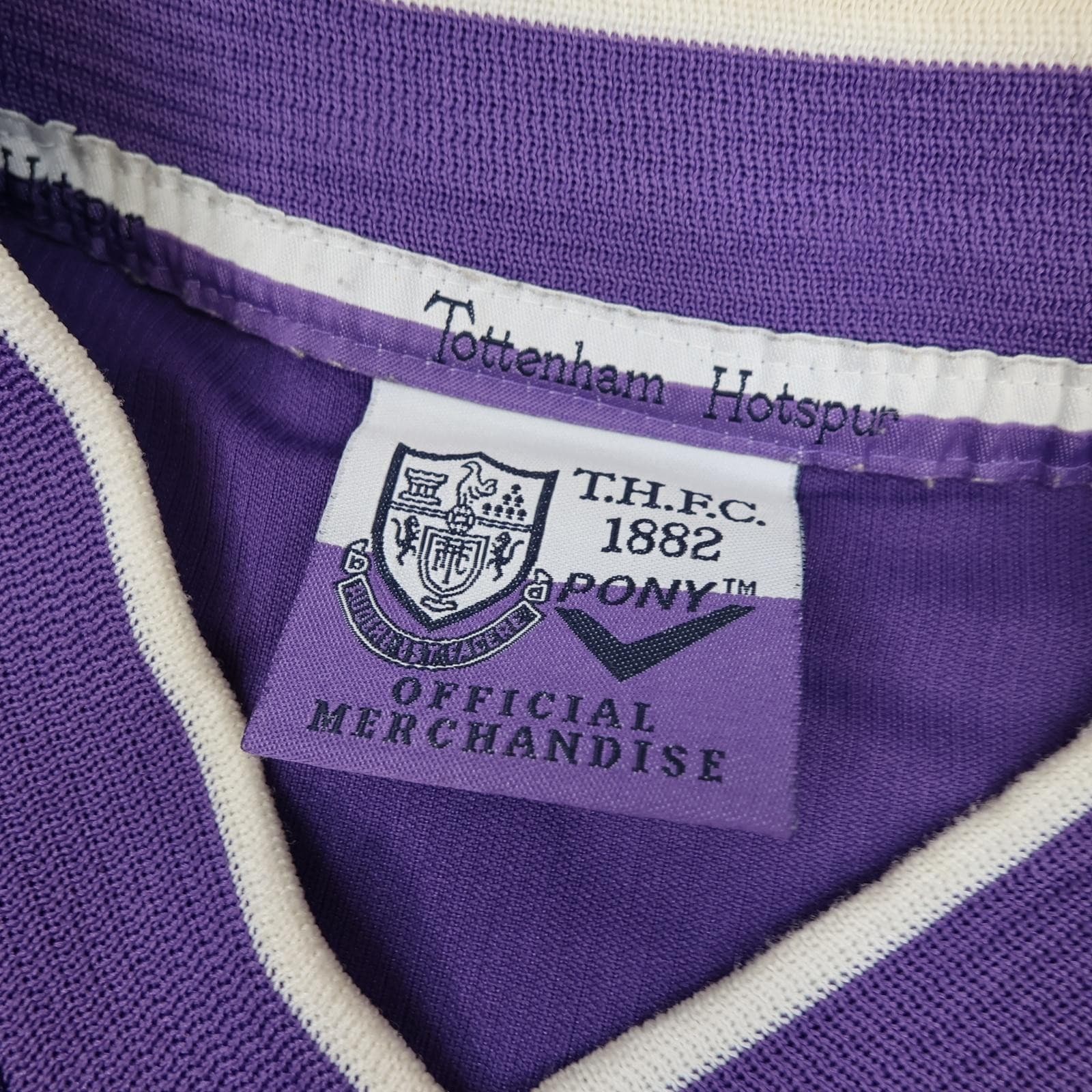 Vintage Tottenham Hotspur Shirt Mens 2XL Purple 1996 1997 Pony Ginola 14 Jersey photo 7