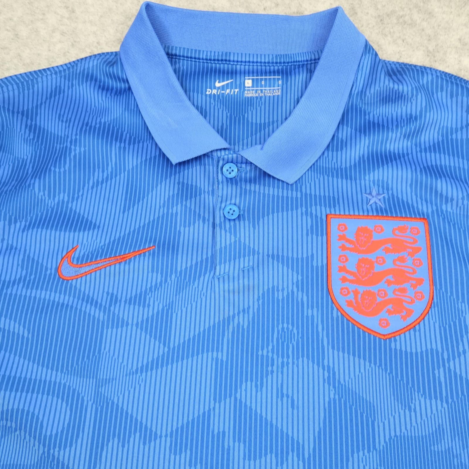 England Shirt Mens Large Blue Away Kit 2020 2021 Nike Dri Fit Soccer Jersey photo 3