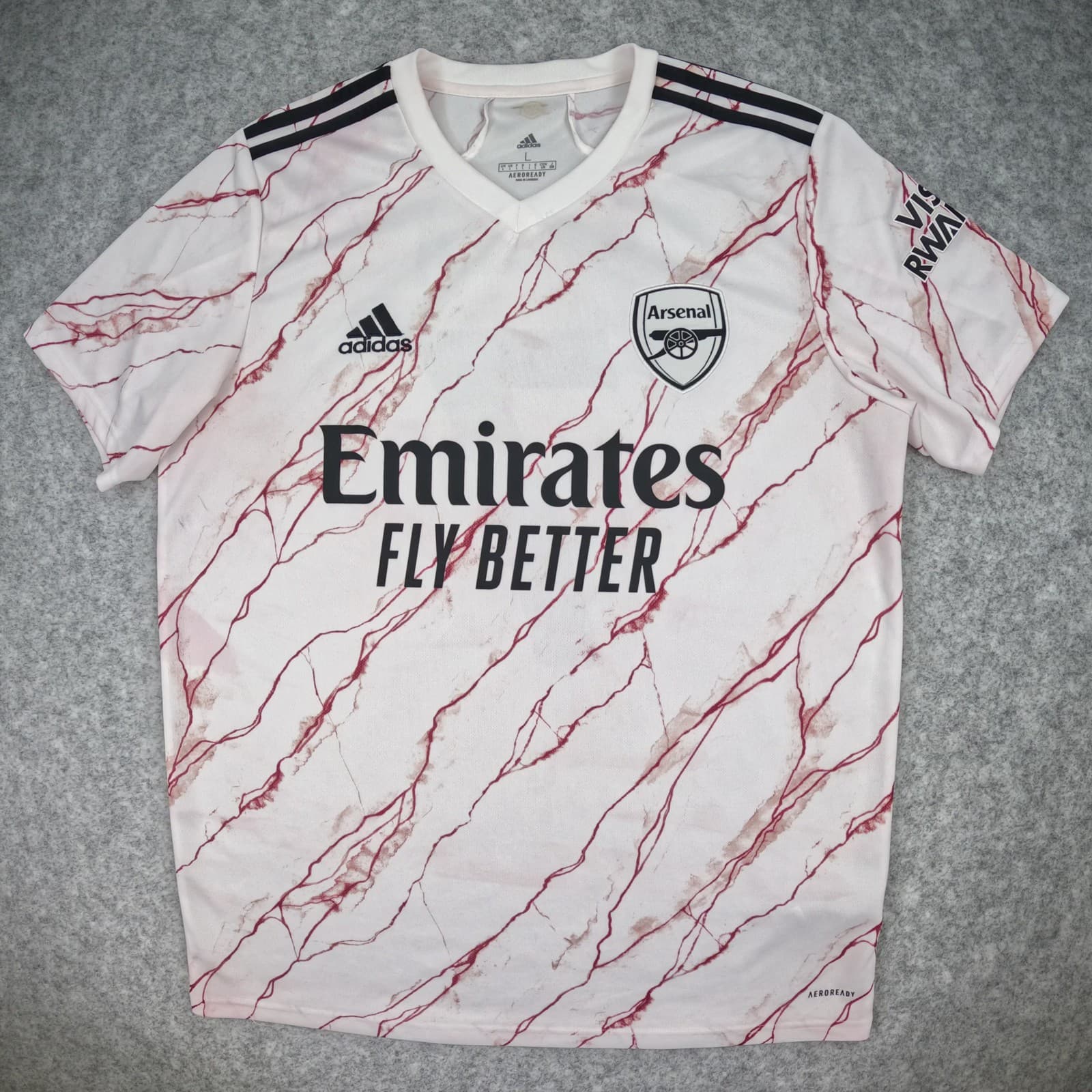 Arsenal Shirt Large White Away 2020 2021 Soccer Jersey Saka photo 2