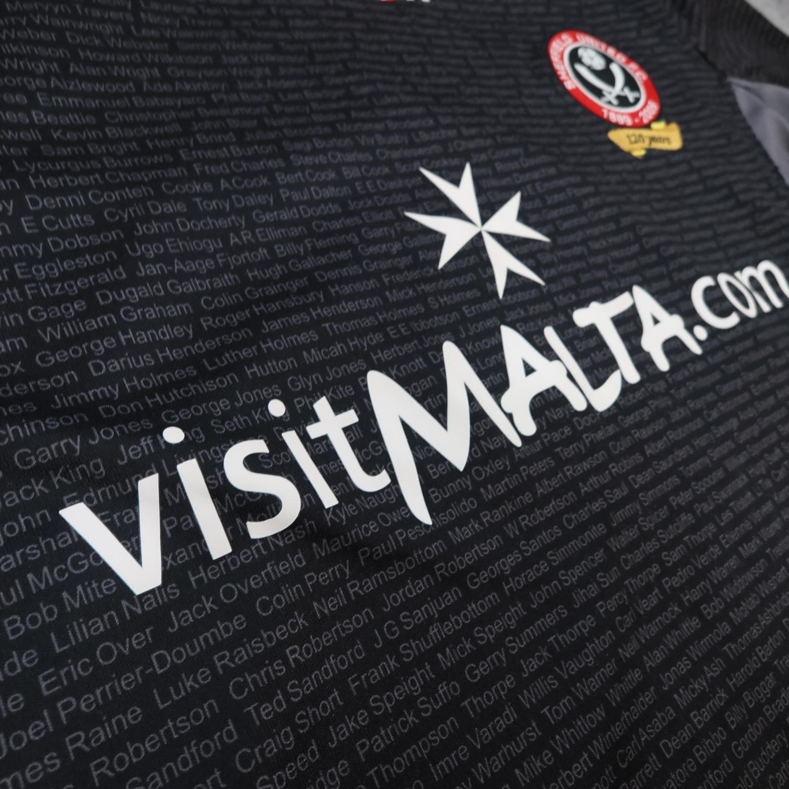 Sheffield United Shirt Mens XL Black 3rd Kit Macron VisitMalta 2008 2009 Jersey photo 6
