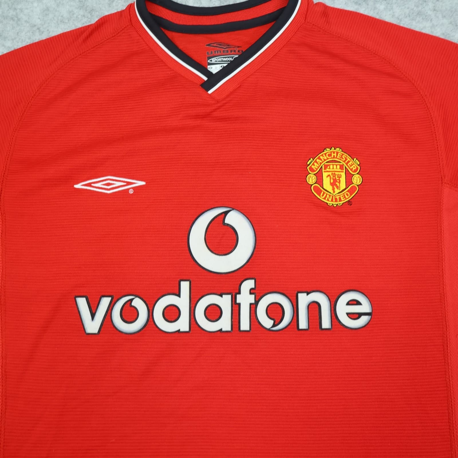 Vintage Manchester United Shirt Large Red Home 2000 2002 Umbro Jersey Football photo 3