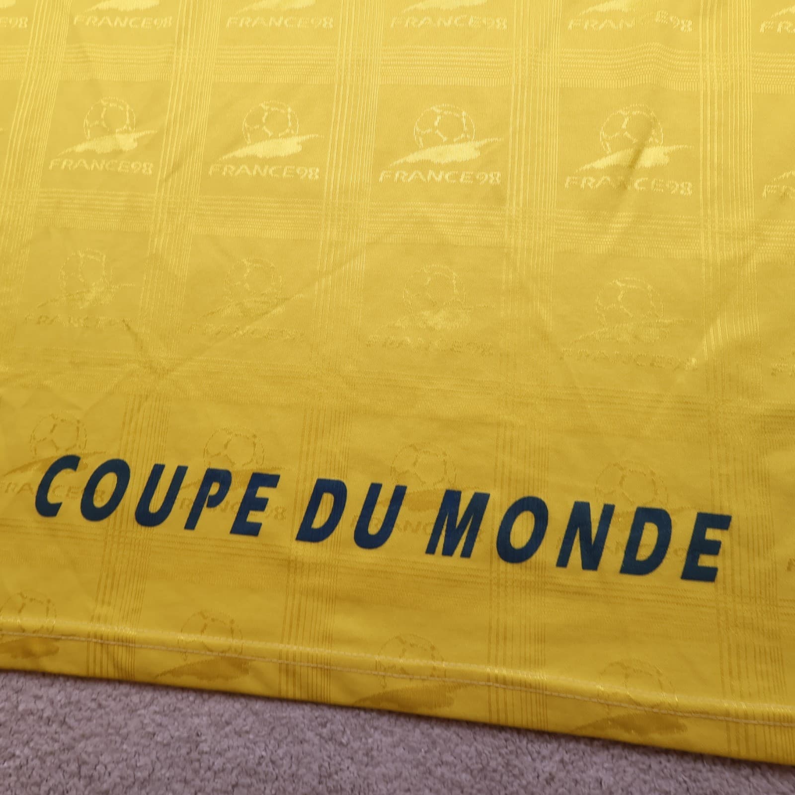 Vintage France Football Shirt Large Yellow Cup 98 1998 90s Coupe Du Monde photo 10