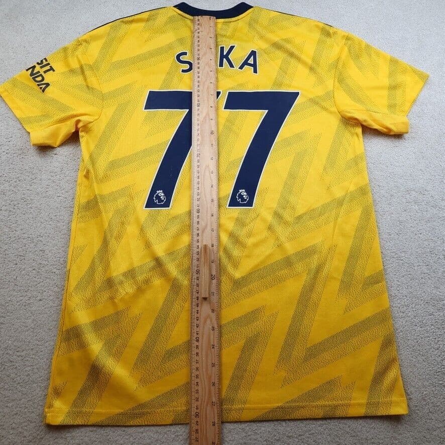 Arsenal Shirt Medium Yellow Away Kit 2019 2020 Adidas Soccer Jersey Saka 77 photo 9