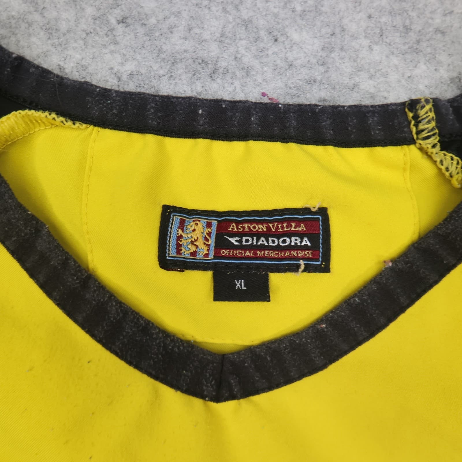 Vintage Aston Villa Shirt Extra Large Yellow Away Kit 2003 2004 Diadorda Jersey photo 5