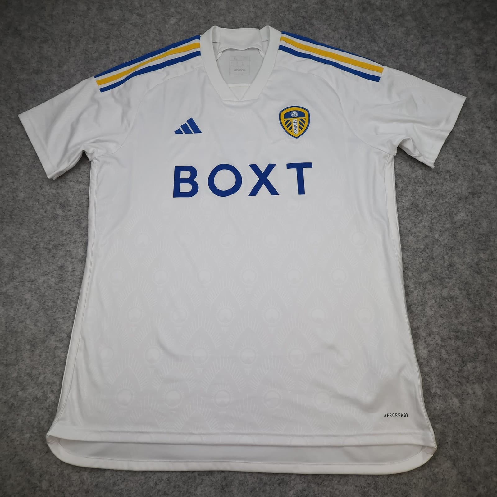 Leeds United Shirt Mens XL White Home Kit 2023 2024 Slim Fit Adidas Jersey
