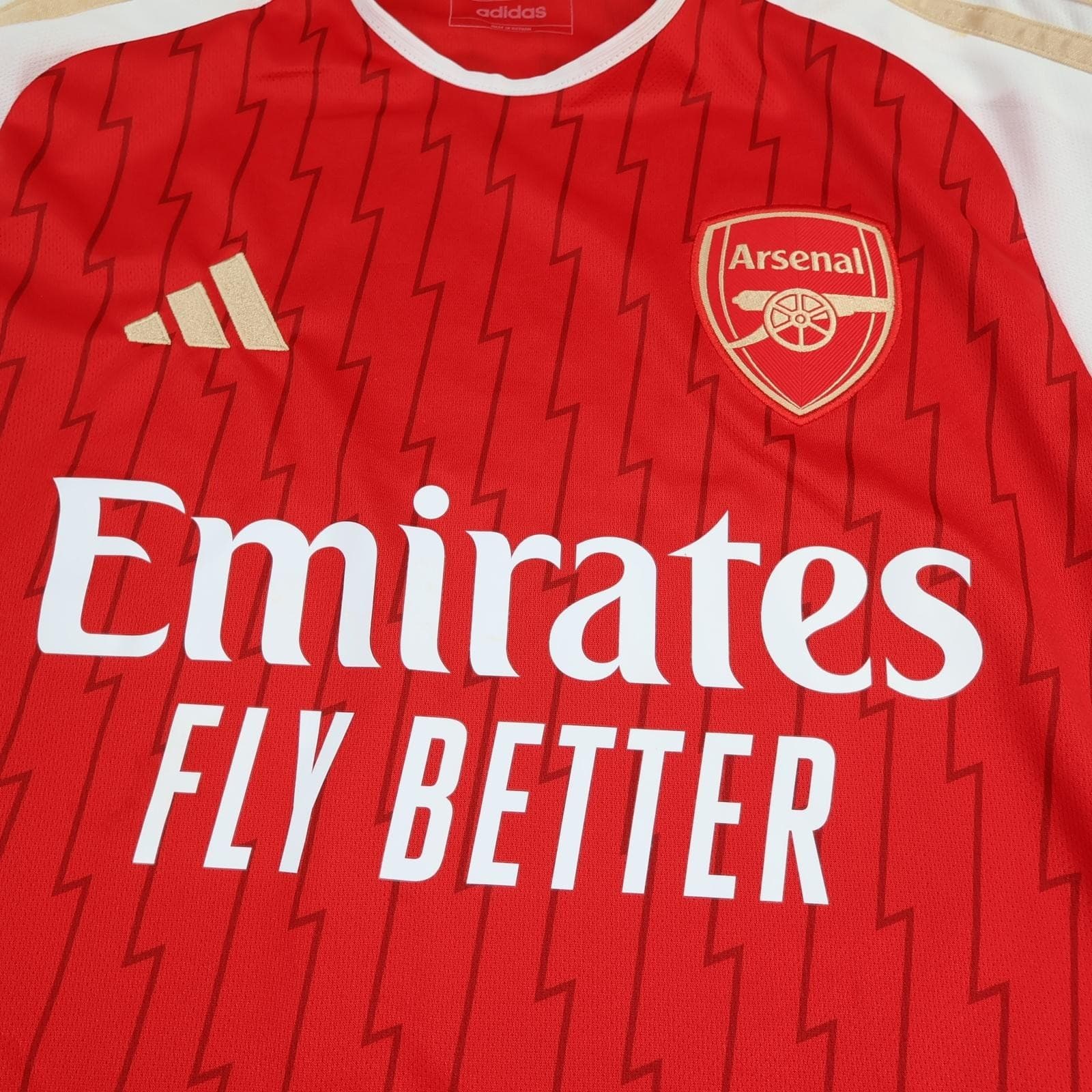 Arsenal Shirt Mens Small Red Home 2023 2024 EPL Football Adidas Rice 41 Jersey photo 3