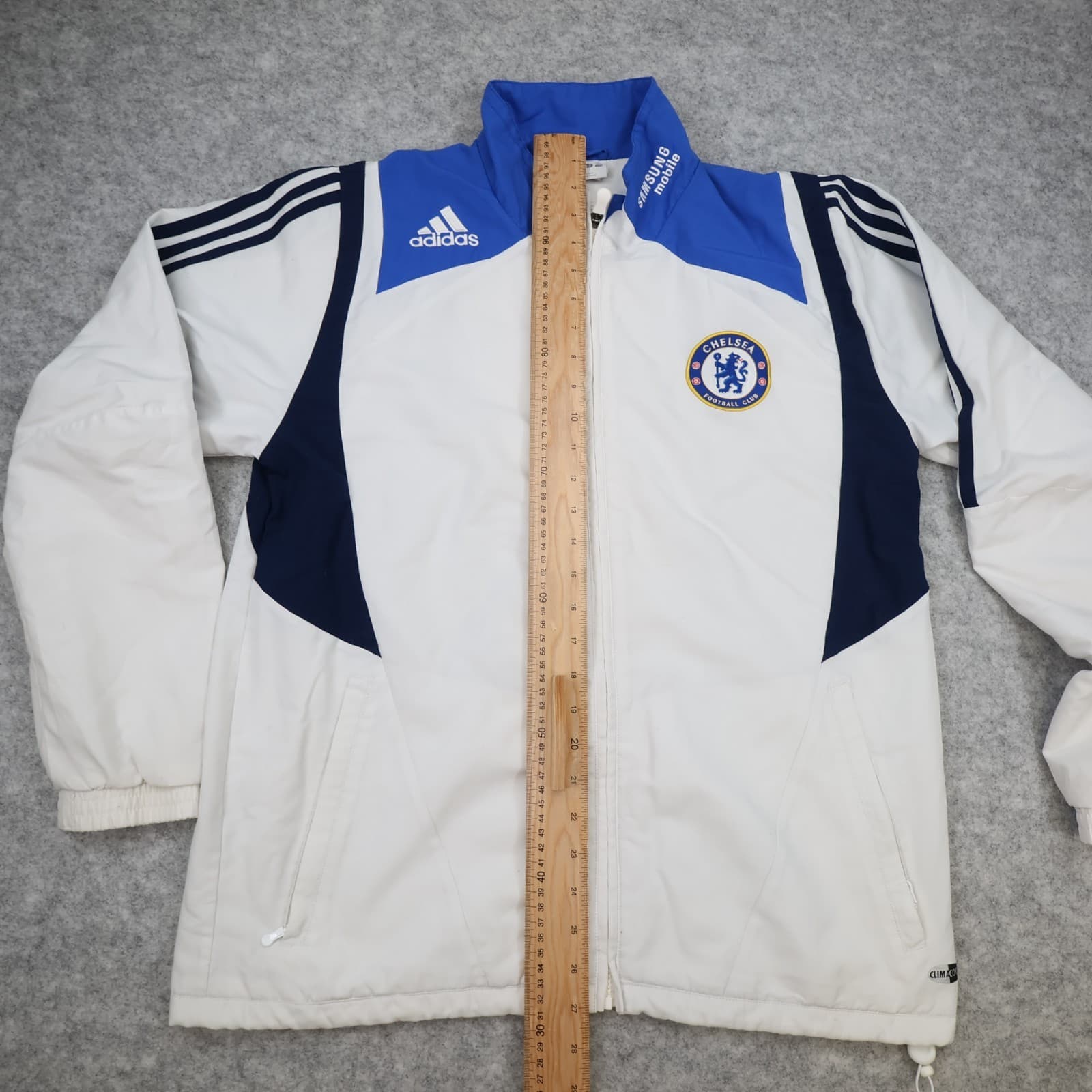 Chelsea Football Jacket Medium White Training Tracksuit Top Zip Adidas 2007 2008 photo 12
