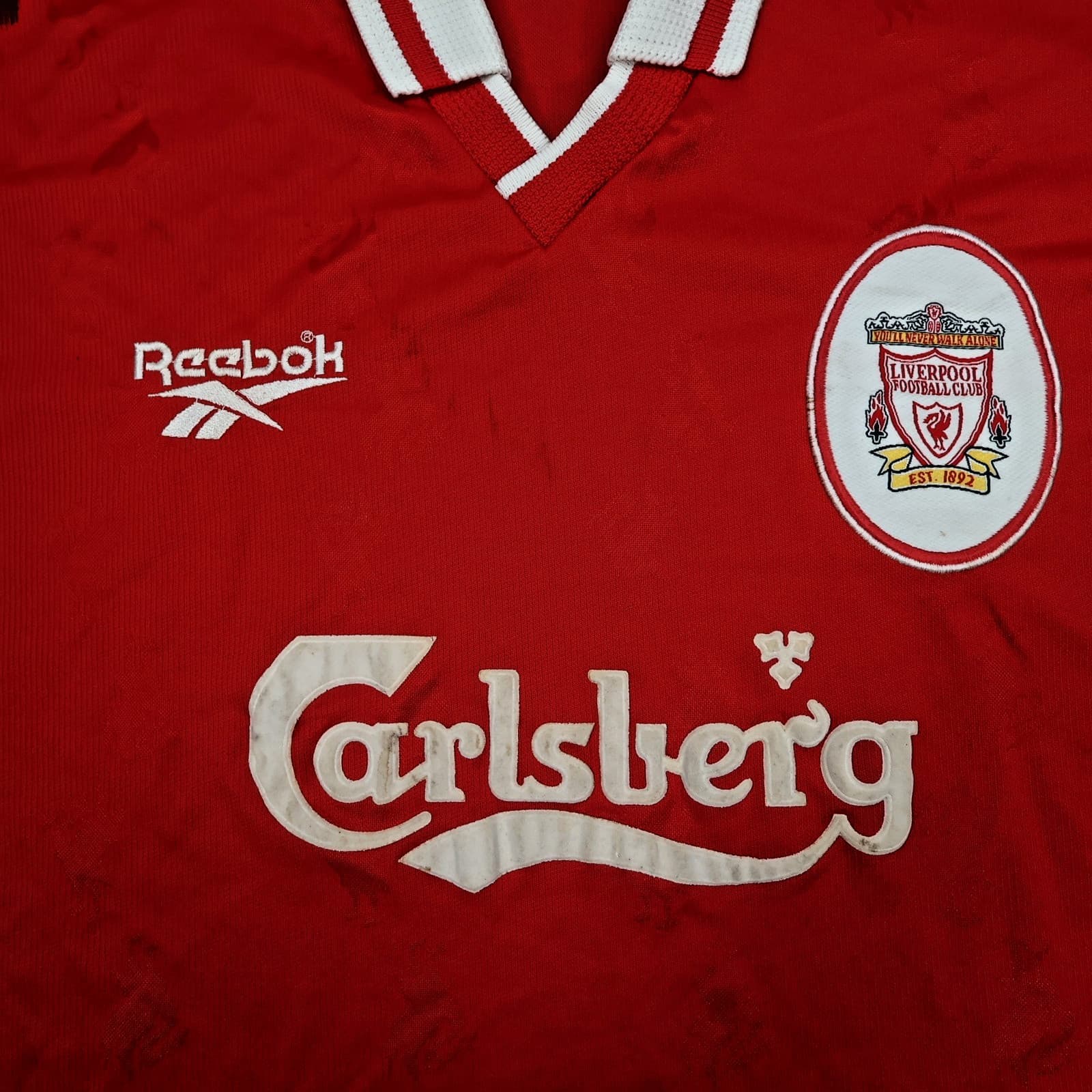 Vintage Liverpool Shirt Medium Red Home Kit 1996 1997 Reebok Jersey 38/40 90s photo 5