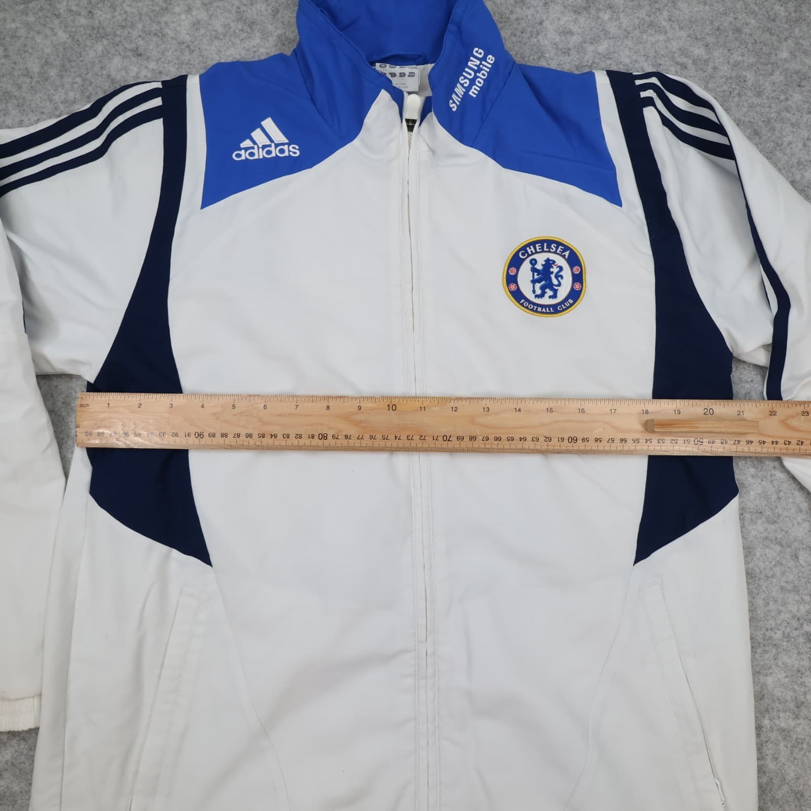 Chelsea Football Jacket Medium White Training Tracksuit Top Zip Adidas 2007 2008 photo 10