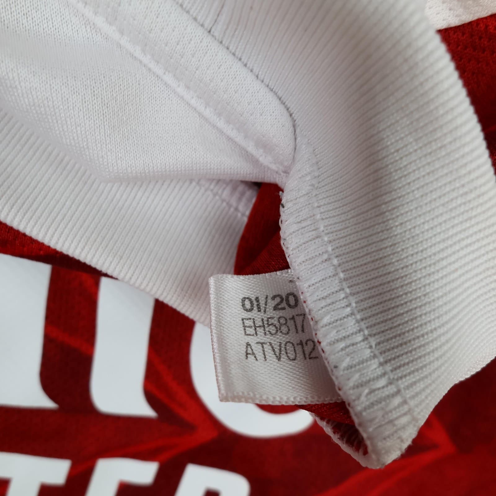 Arsenal Shirt Mens Large Red Home 2020 2021 Adidas Emirates Soccer Jersey photo 8