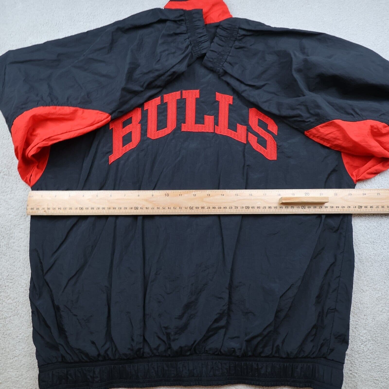 Vintage Chicago Bulls Jacket Medium Black Starter 90s Basketball Tracksuit Track photo 9