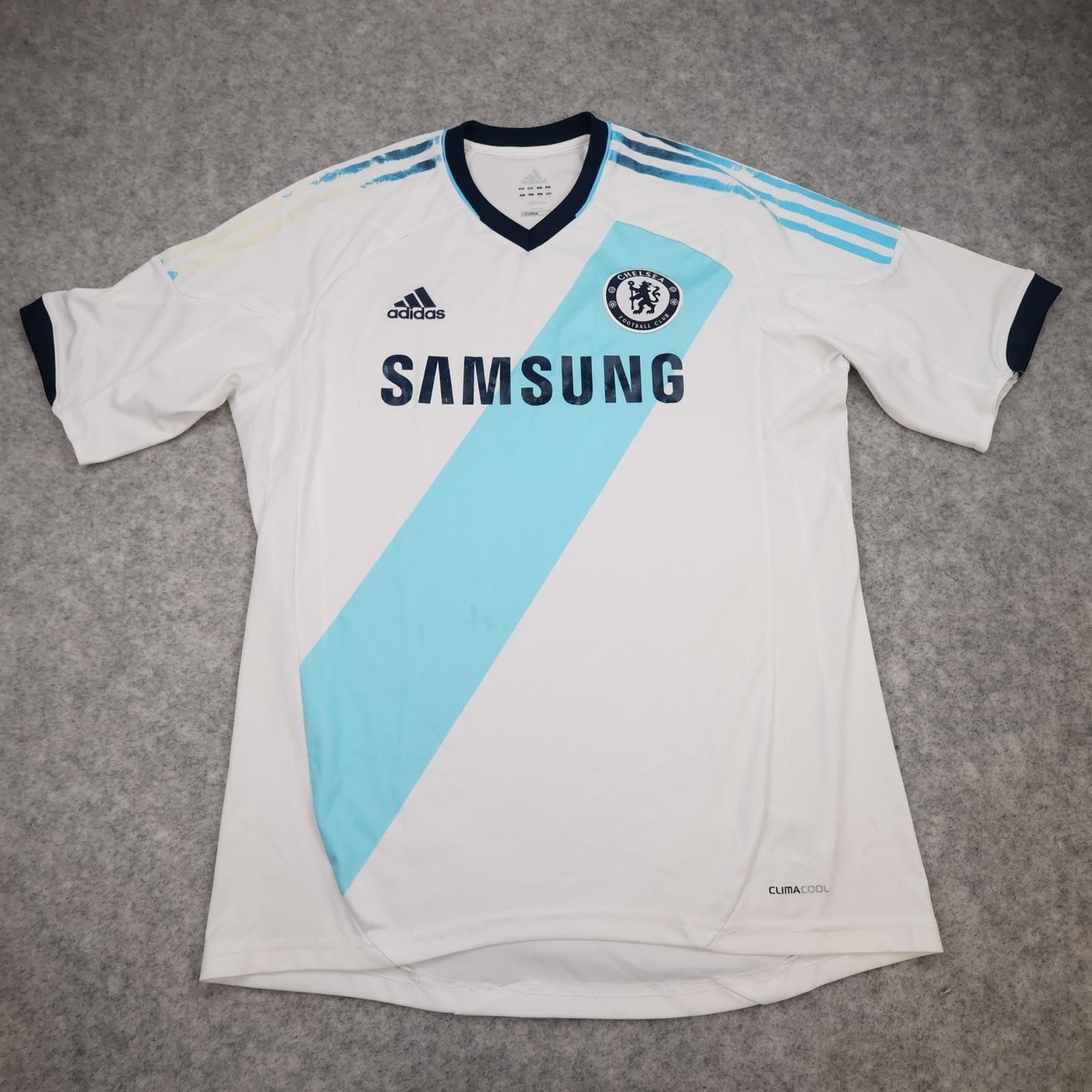 Chelsea Shirt Mens Large White Away 2012 2013 Football Adidas Samsung Jersey