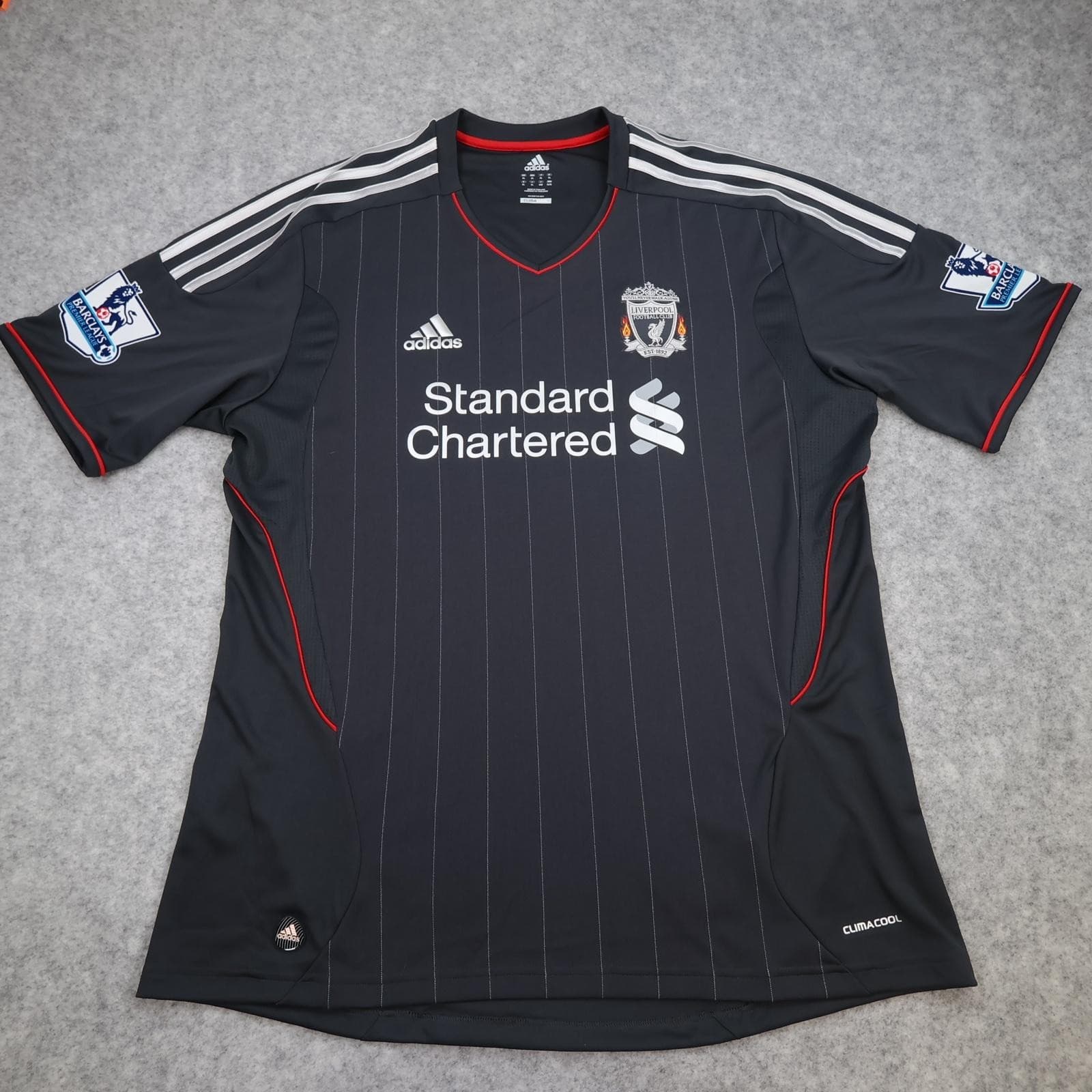 Liverpool Shirt Mens XL Black Away Kit 2011 2012 EPL Football Adidas Kuyt 18 photo 2