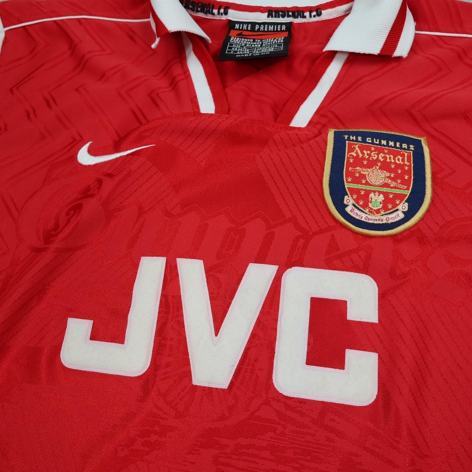 Vintage Arsenal Shirt Mens Small Red Home 1994 1995 Football Nike JVC Vieira 4 photo 3