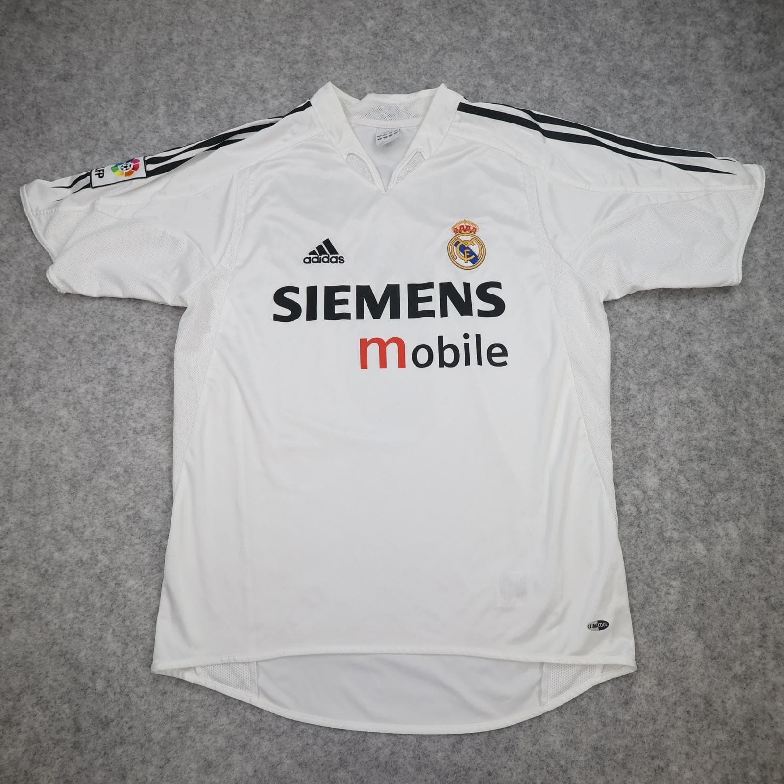 Vintage Real Madrid Shirt Mens Medium White 2004 2005 Football Adidas Zidane 5 photo 2
