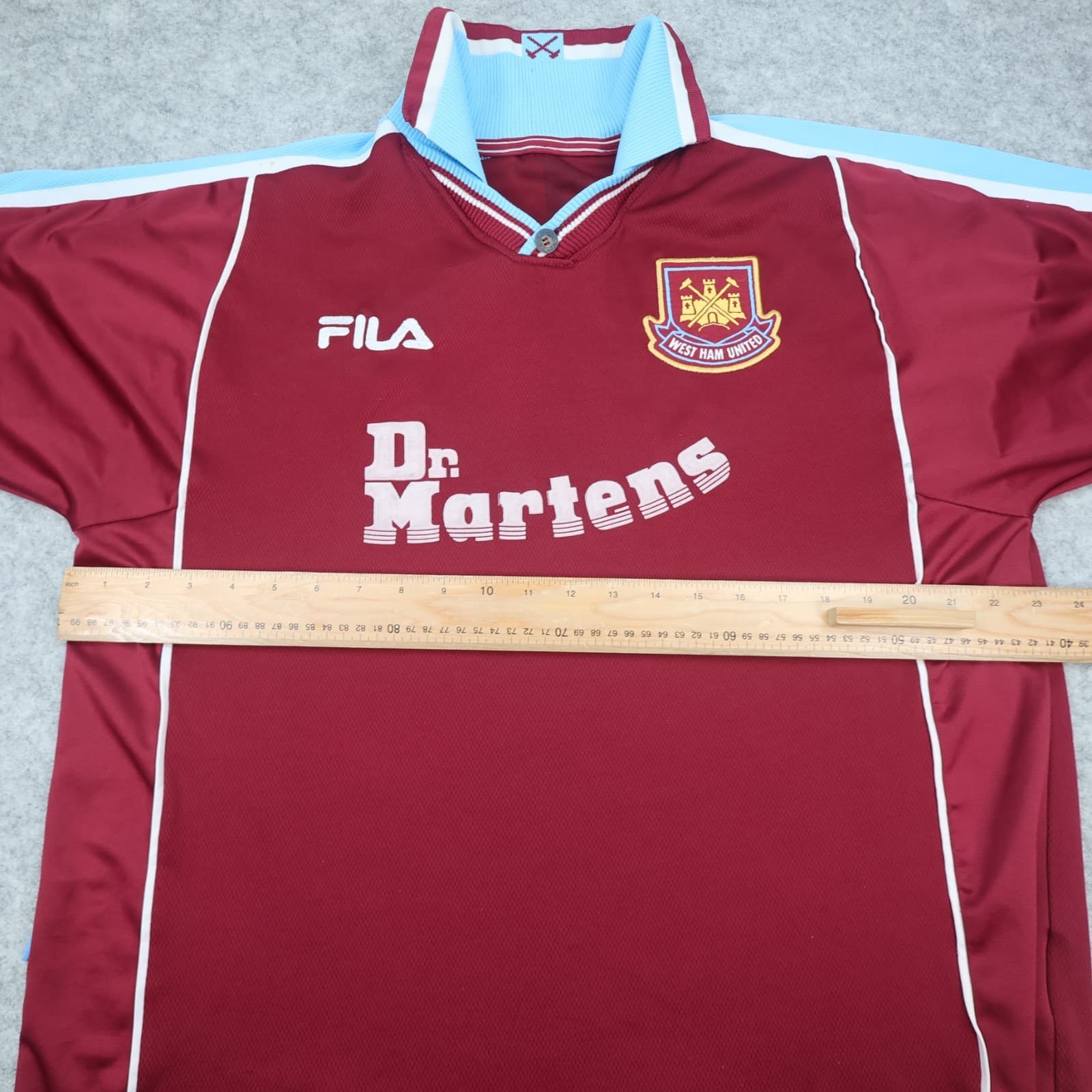 West Ham United Shirt 2XL Burgundy Home Kit 1999 2001 Dr Martens Di Canio Jersey photo 10