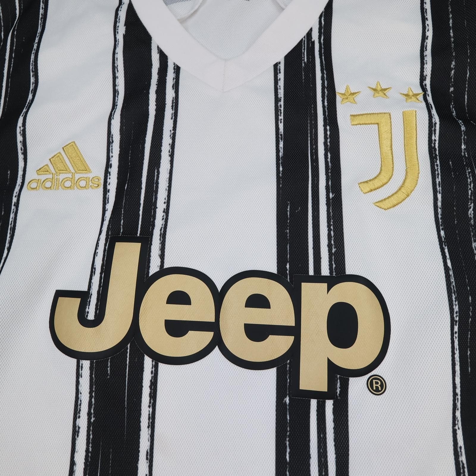 Juventus Shirt Mens Medium White Home 2020 2021 Adidas Jeep Soccer Jersey photo 3
