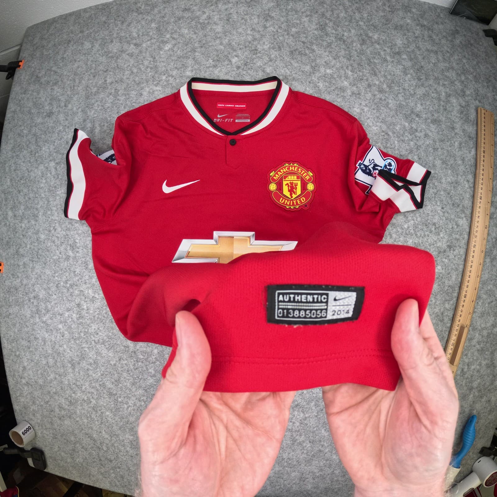 Manchester United Football Shirt Large Red Home 2014 2015 Nike Wayne Rooney 10 photo 4