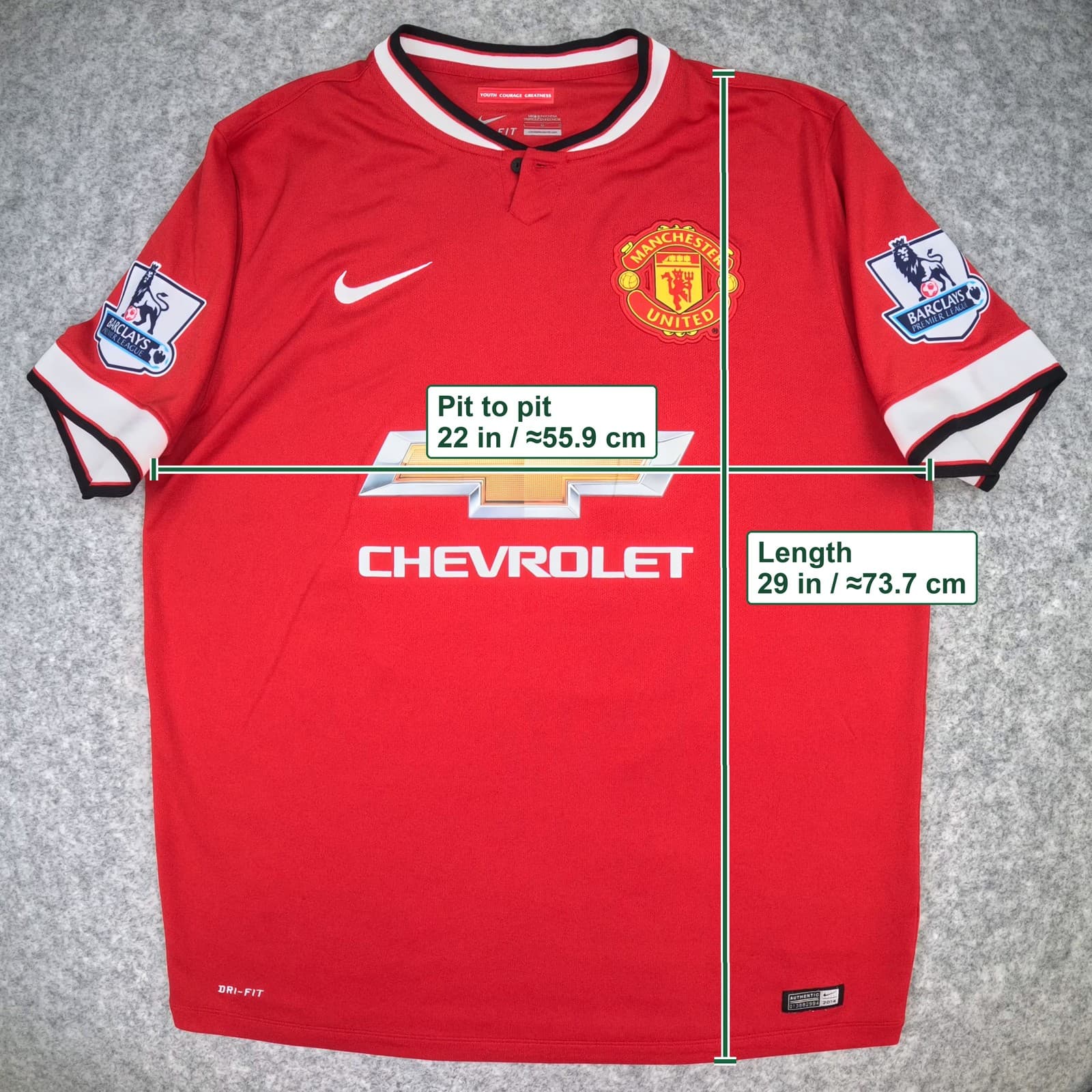 Manchester United Football Shirt Large Home 2014 2015 Nike Robin van Persie 20 photo 2