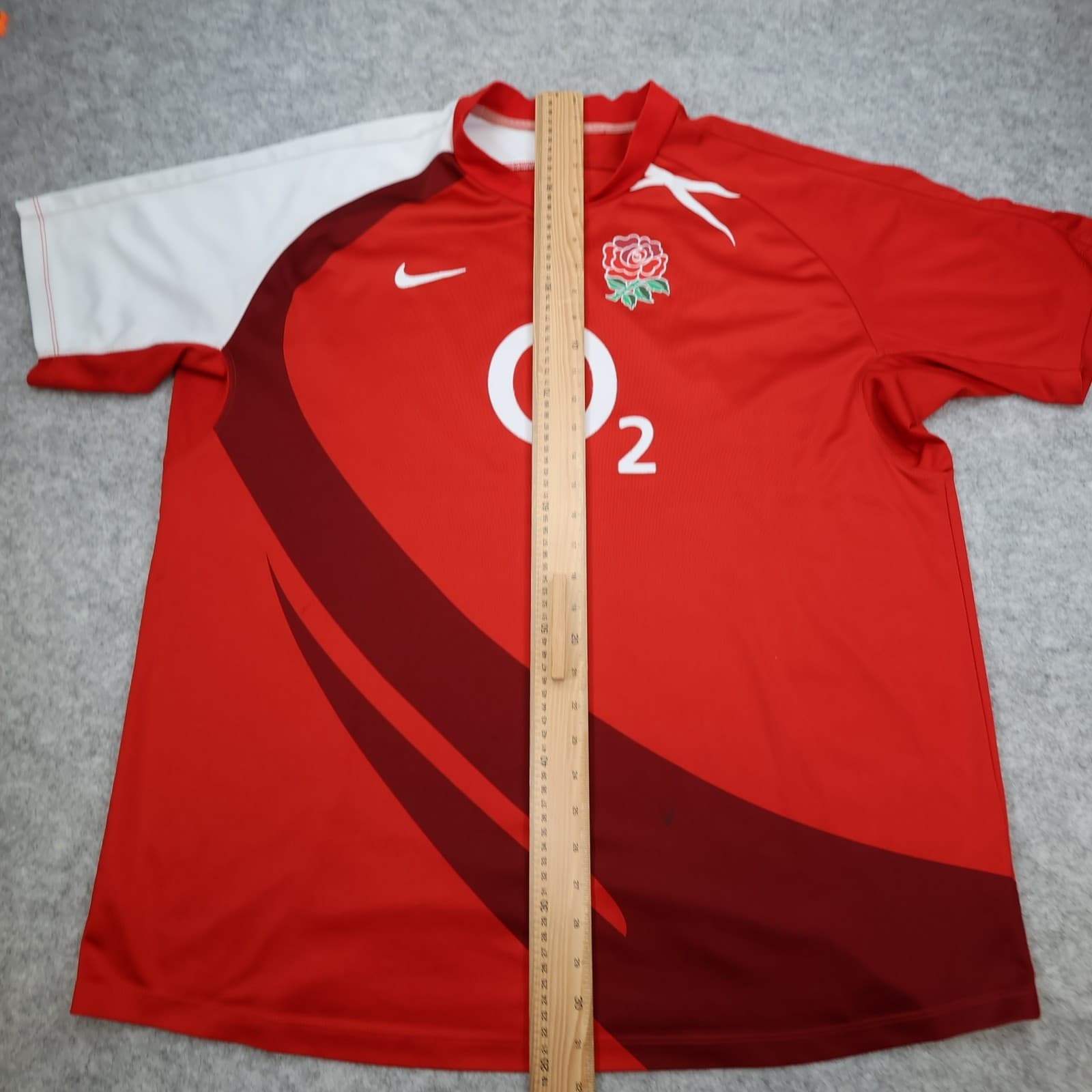 England Rugby Shirt 2XL Red Away Kit 2007 2008 Nike Jersey O2 XXL photo 14