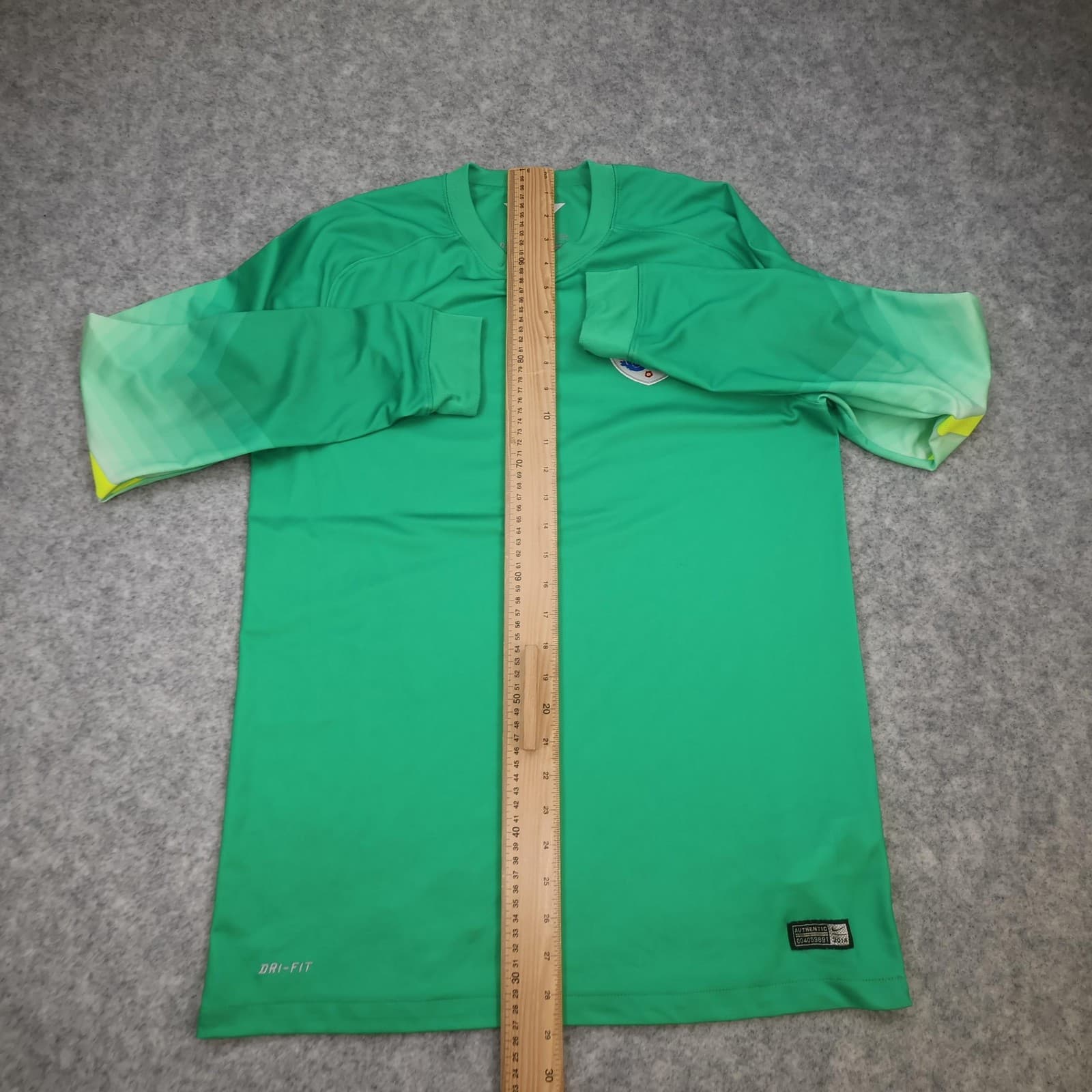 England Goalkeeper Shirt Mens Medium Green 2014 Football Nike Dri Fit Jersey photo 9