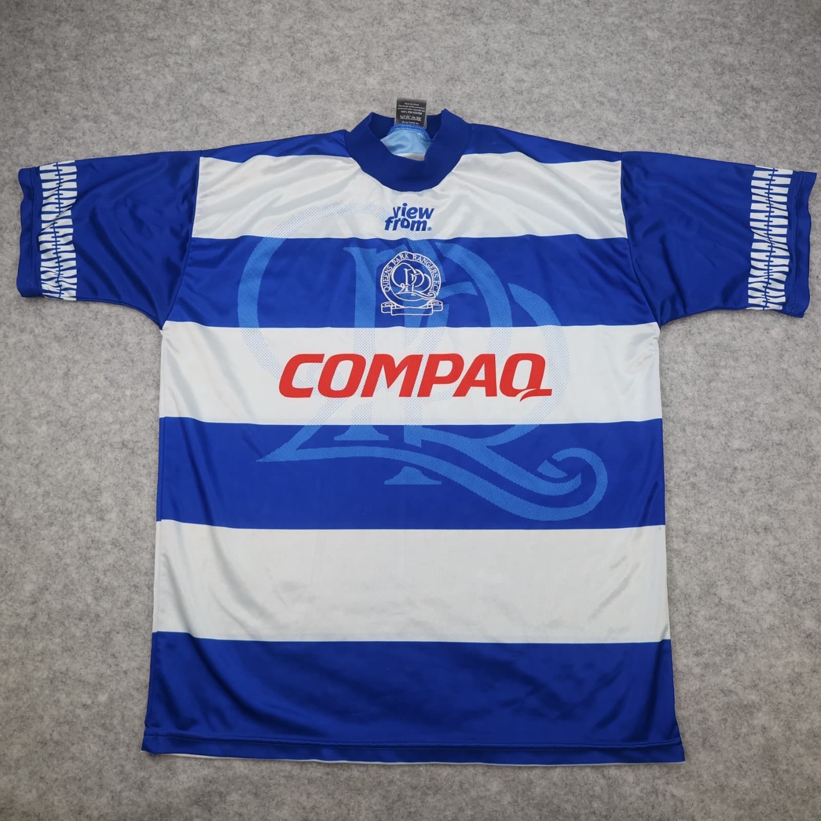 Vintage QPR Home Shirt Large Blue 1995 1996 Compaq Soccer Jersey 38/40