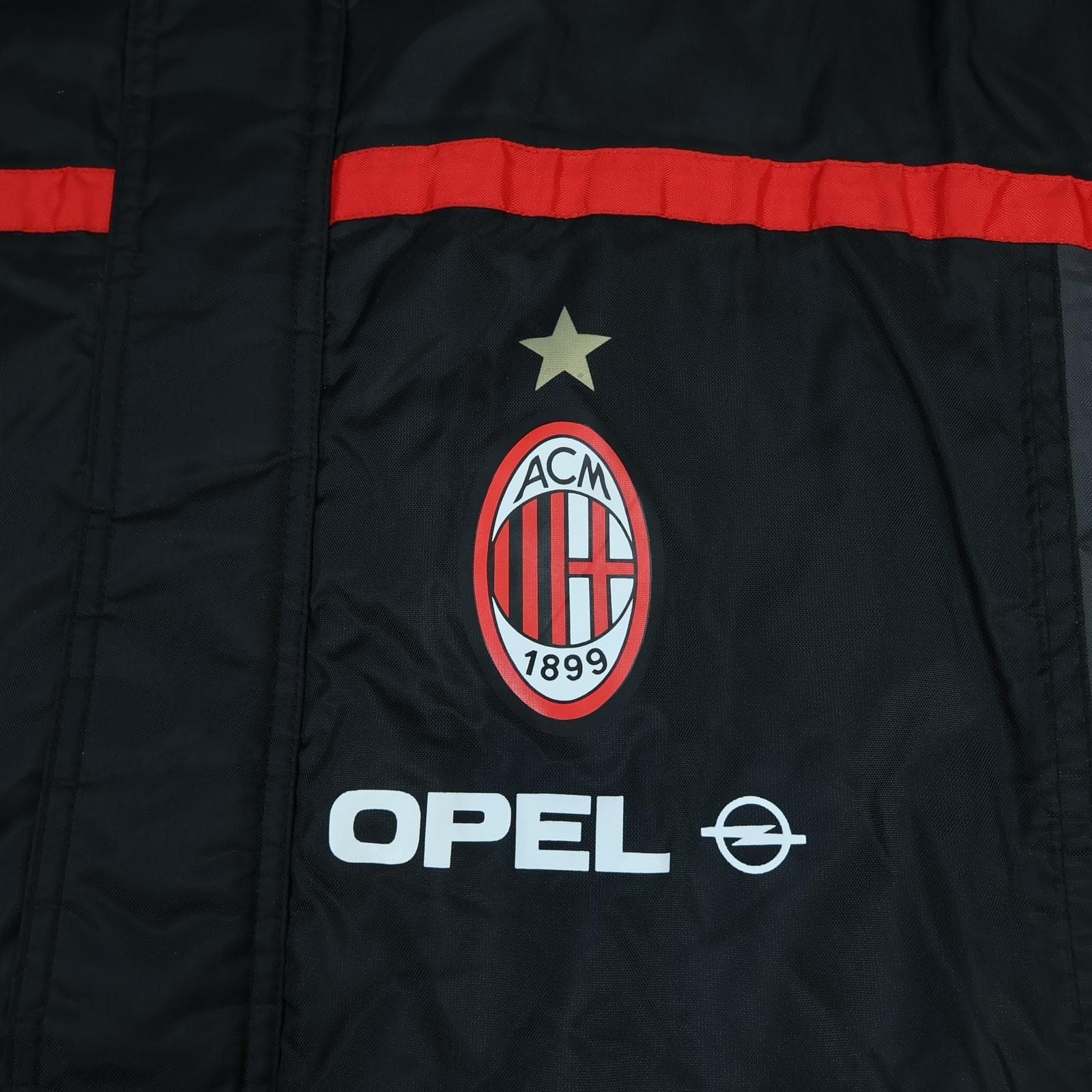 Vintage AC Milan Jacket Mens Medium Black Grey 2000 2001 Adidas Opel Bench Coat photo 3