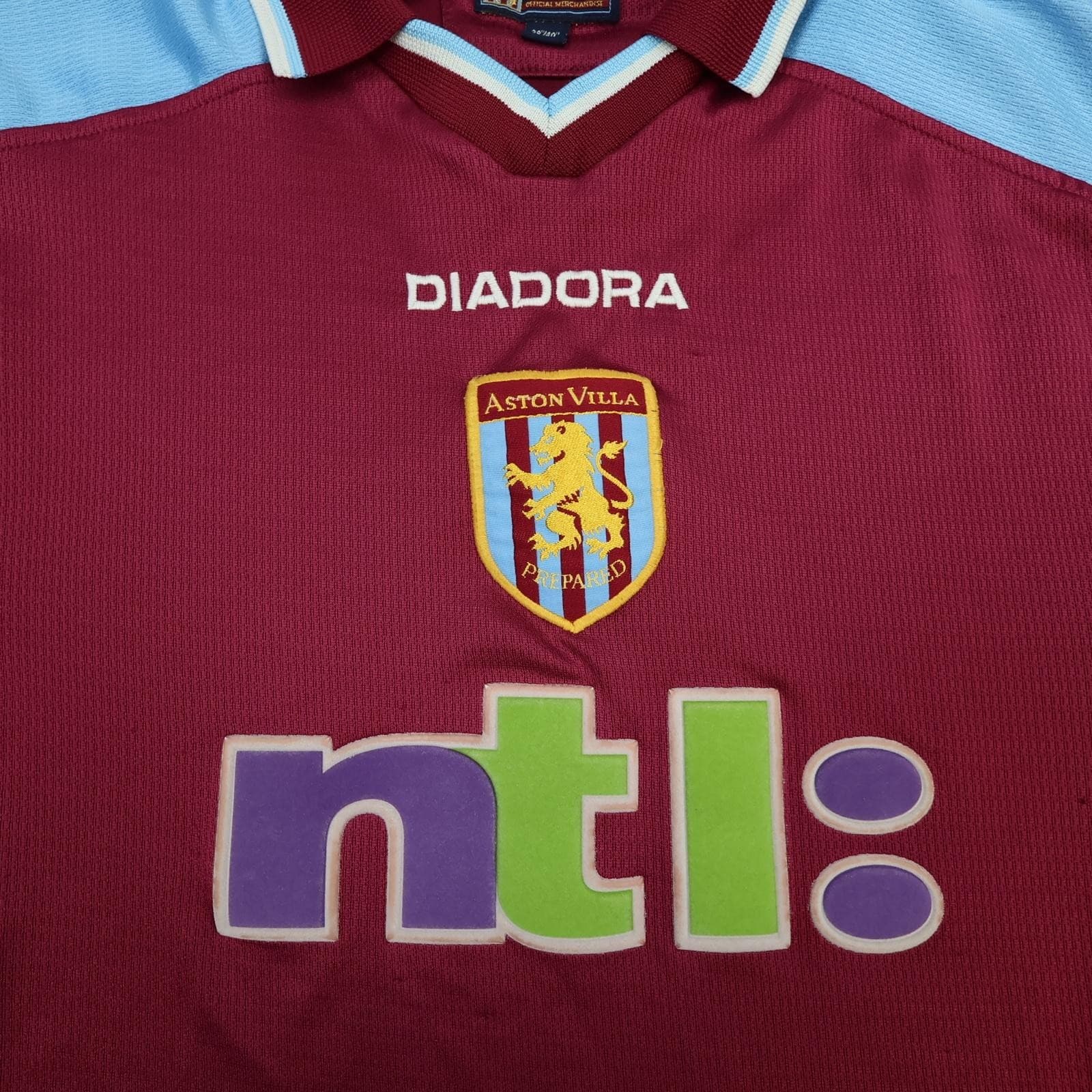 Vintage Aston Villa Shirt Mens Medium Red Home 2000 2002 Football Diadora NTL photo 3