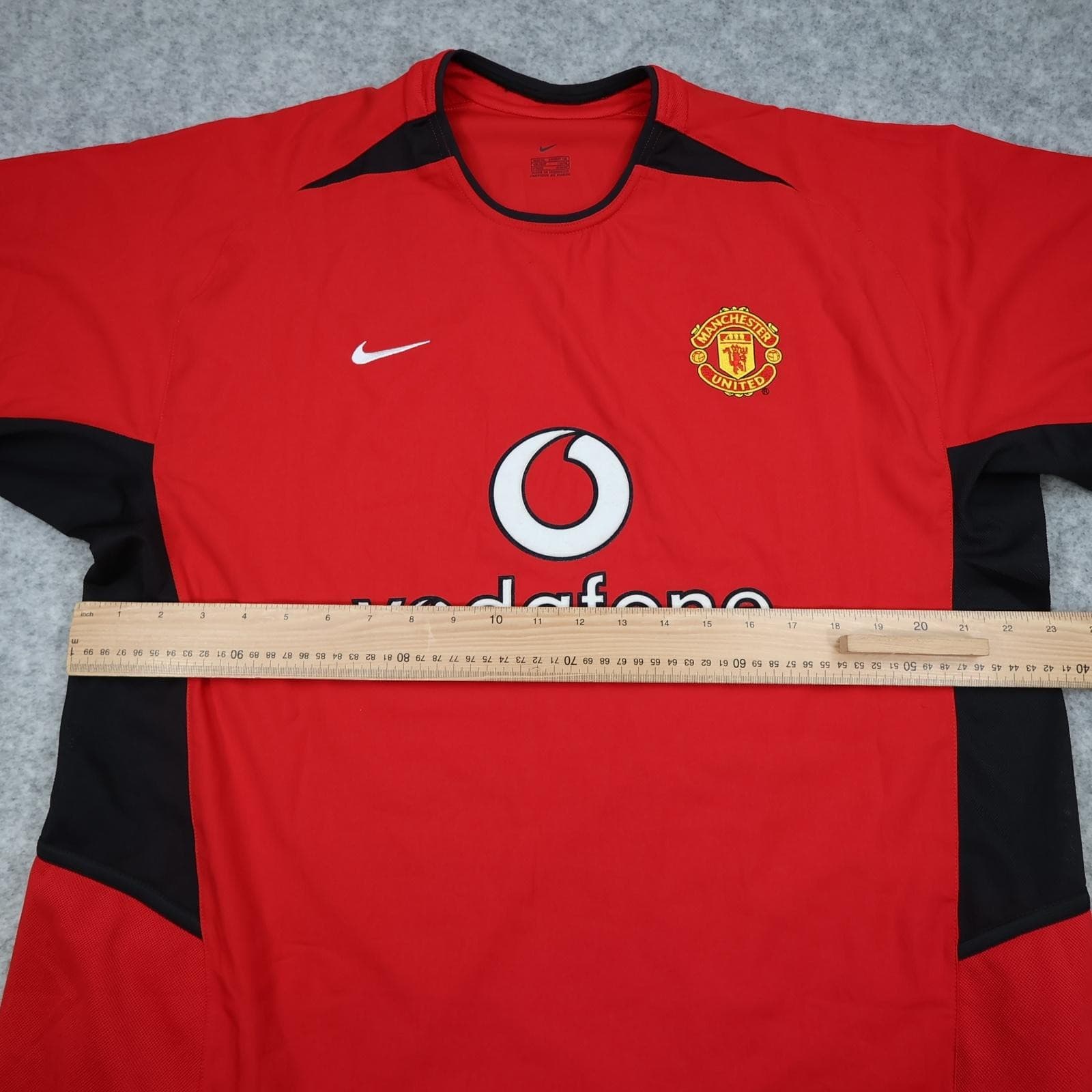 Vintage Manchester United Shirt Mens XL Red Home 2002 Nike Vodafone Beckham 7 photo 13