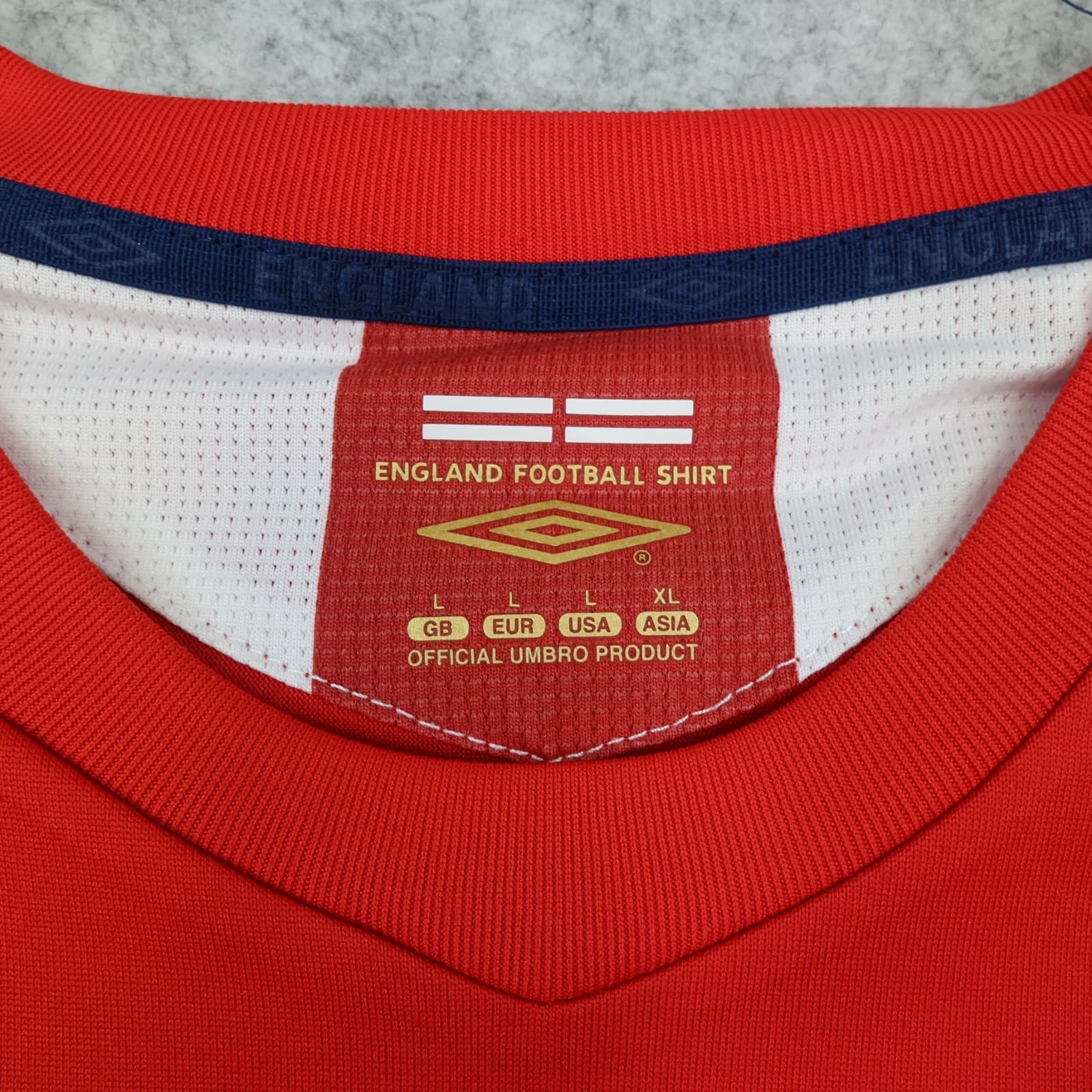 England Football Shirt Large Red Away Kit 2006 2007 2008 Umbro Wayne Rooney 9 photo 6
