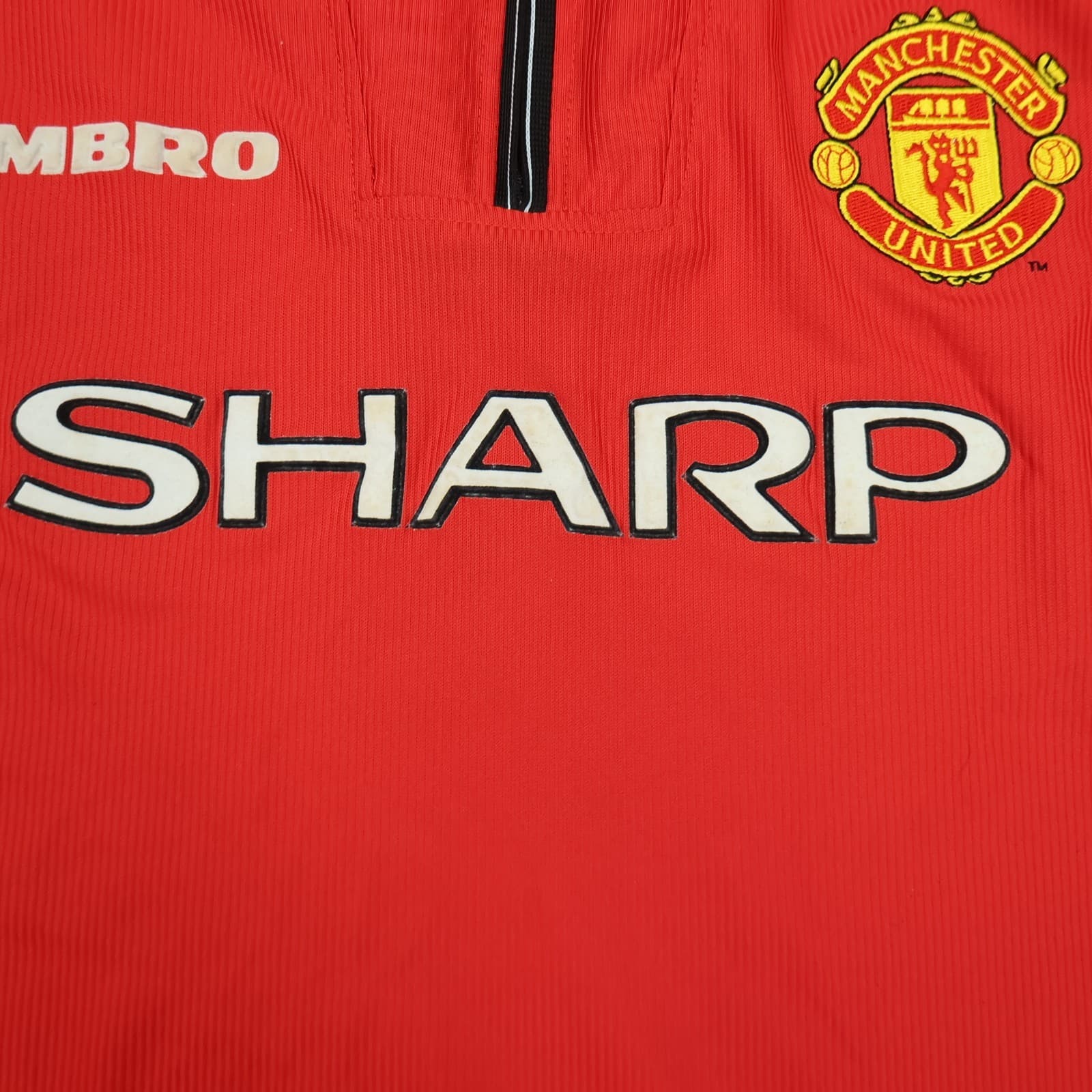Manchester United Shirt Large Red Home Kit 1998 1999 2000 Umbro Dwight Yorke 19 photo 6