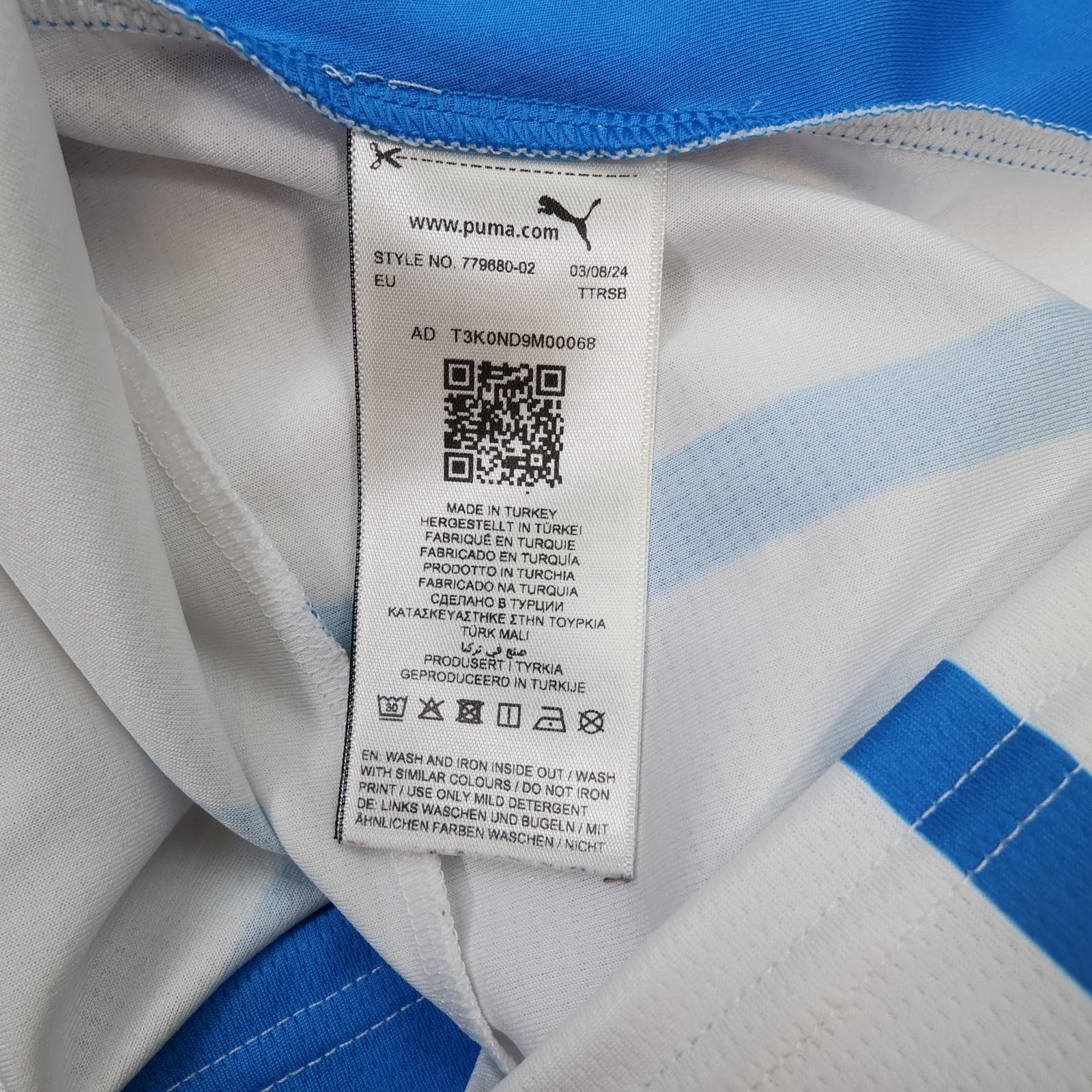 US Sassuolo Shirt Mens Large White 2024 2025 Home Blue Puma DryCELL Jersey photo 11