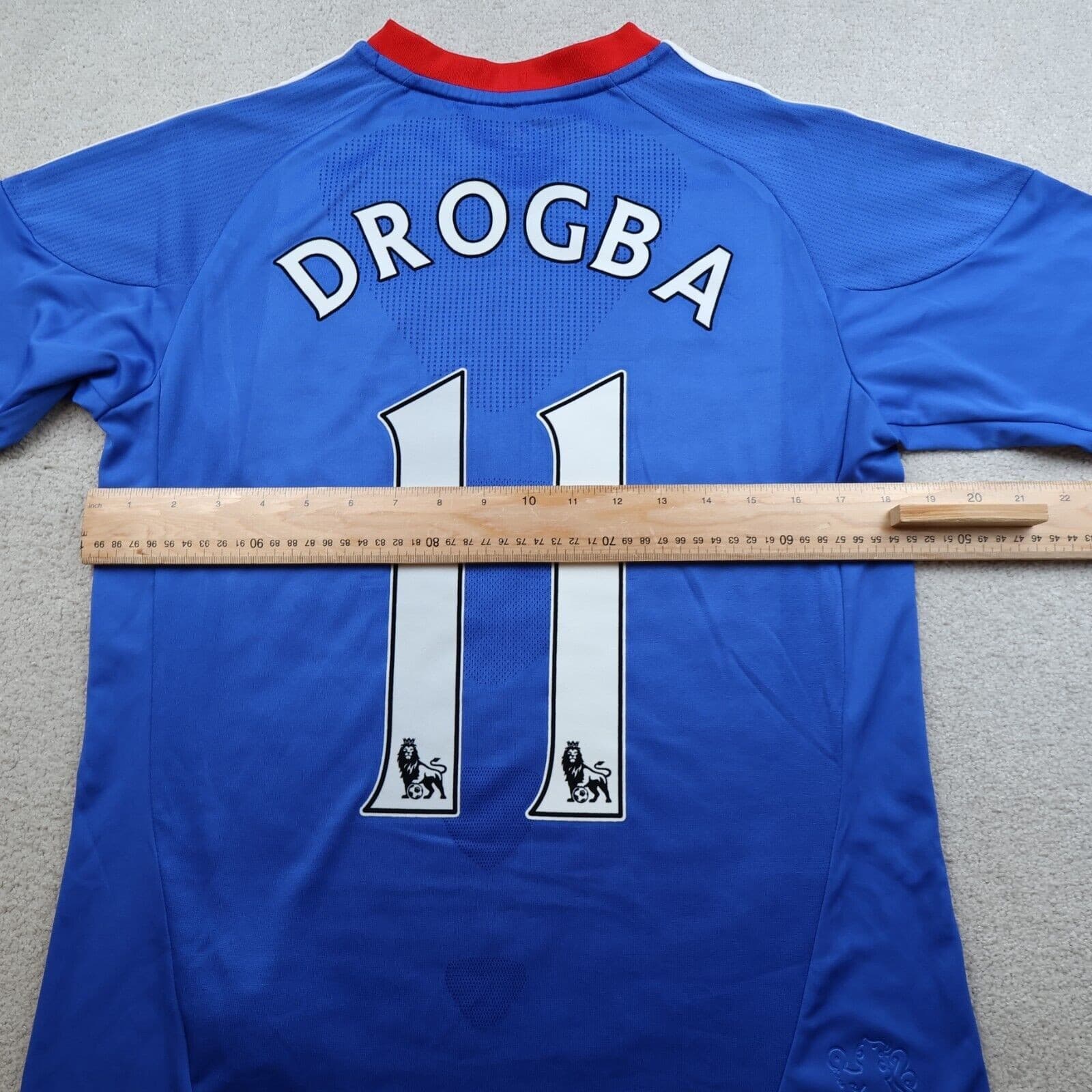 Chelsea Shirt Medium Blue Home Kit 2010 2011 Soccer Jersey Didier Drogba 11 photo 8