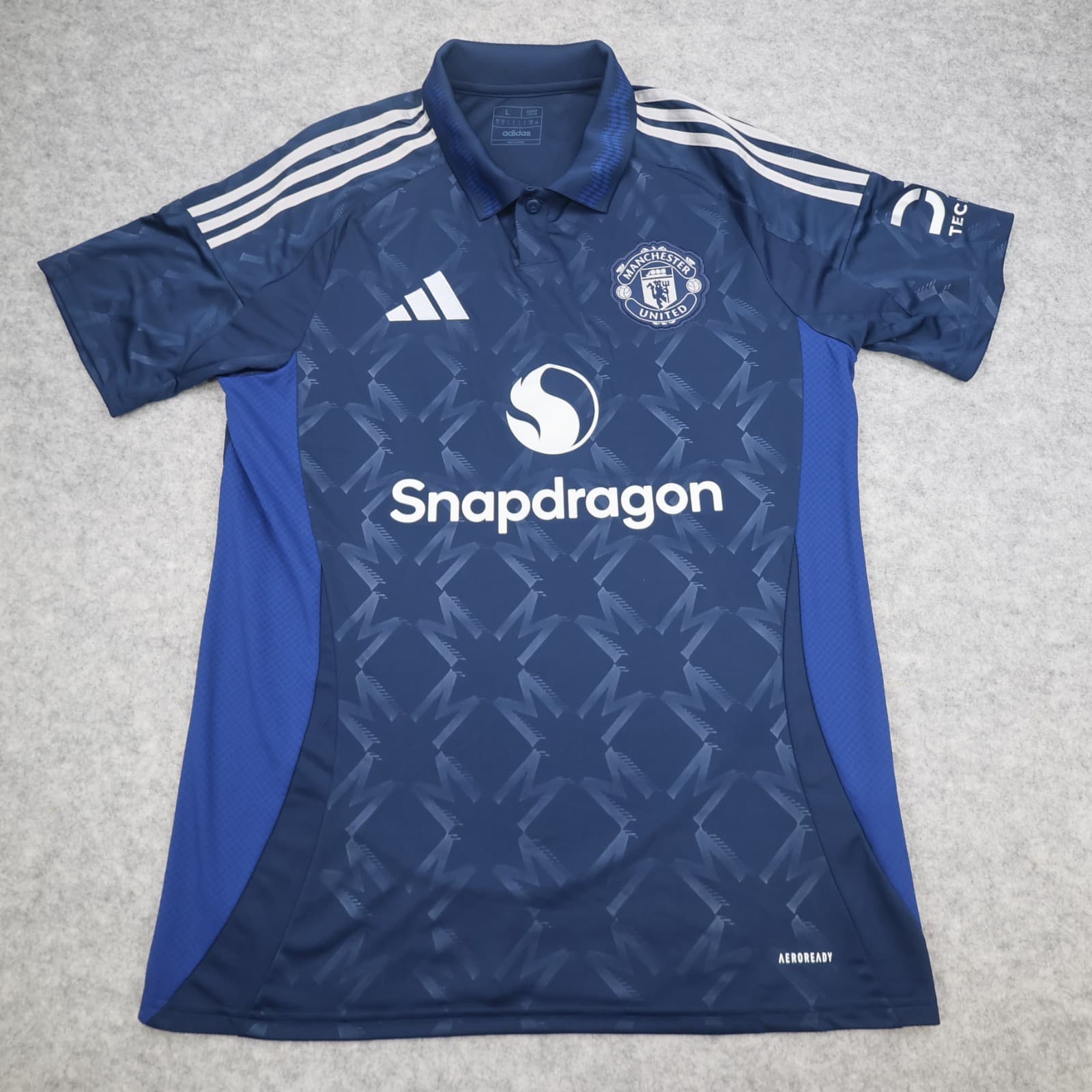 Manchester United Shirt Large Blue Away Kit 2024 2025 Adidas Soccer Jersey