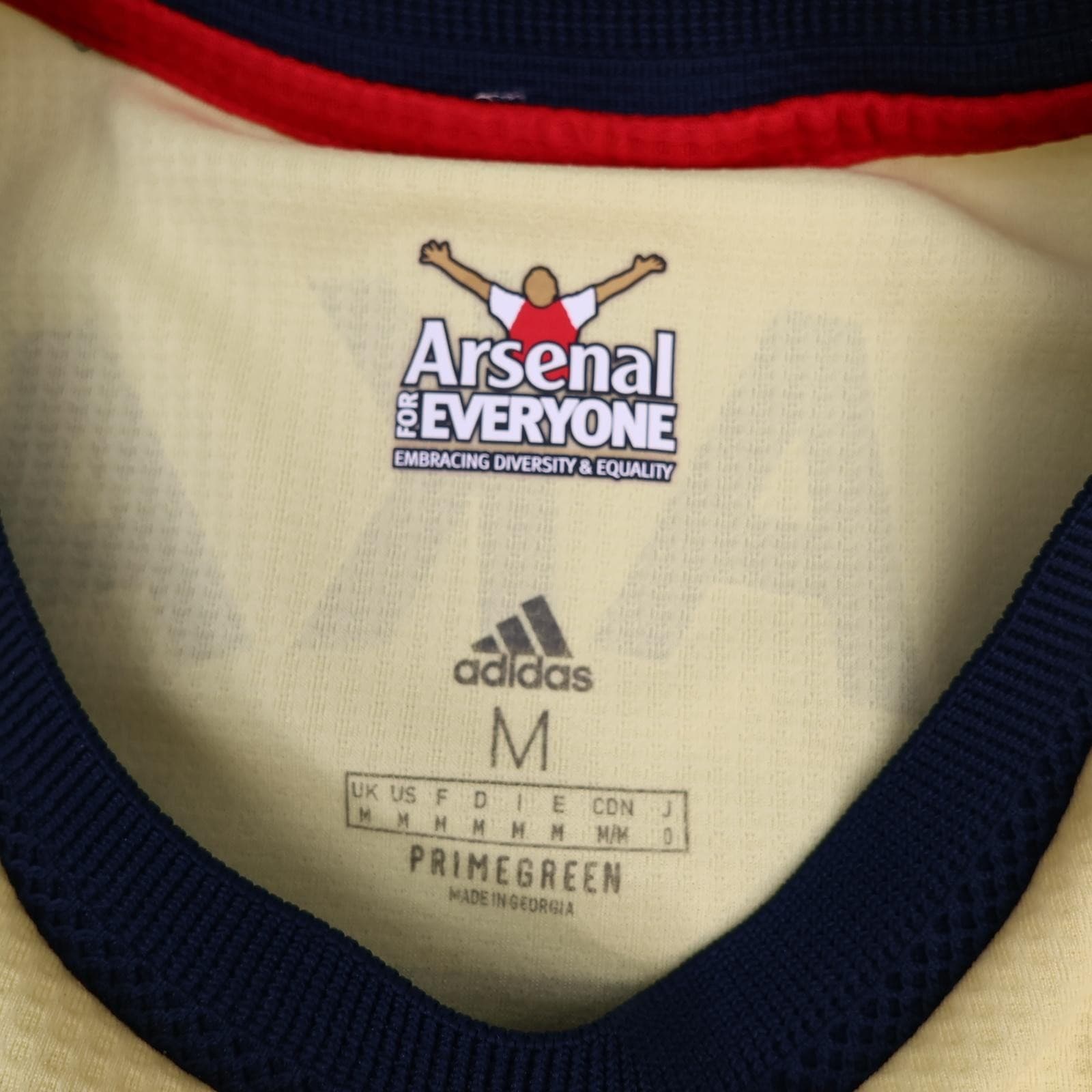 Arsenal Away Shirt Mens Medium Yellow 2021 2022 EPL Football Adidas Saka 7 photo 6