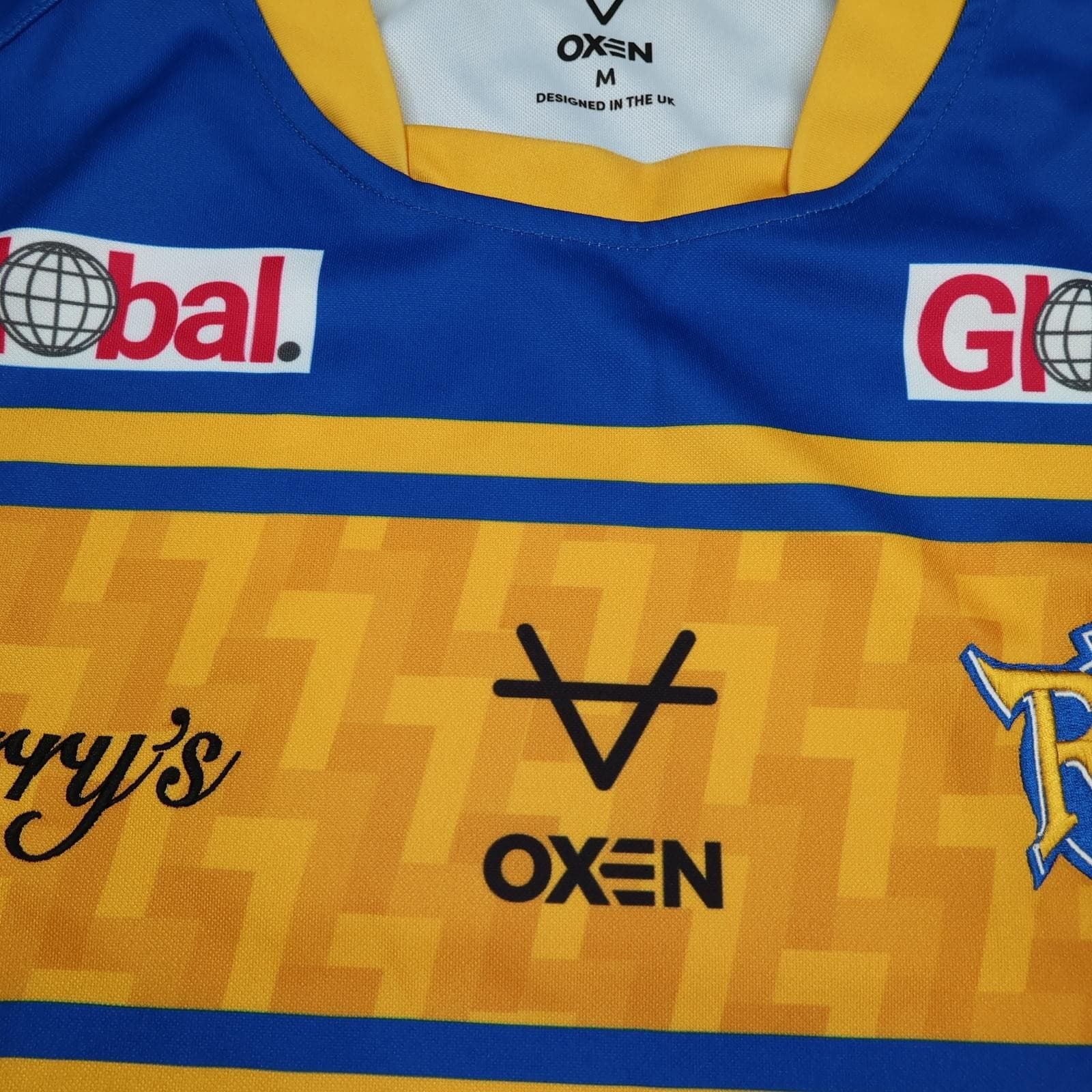 Leeds Rhinos Rugby Shirt Mens Medium Blue Rugby League Oxen Building Society photo 5
