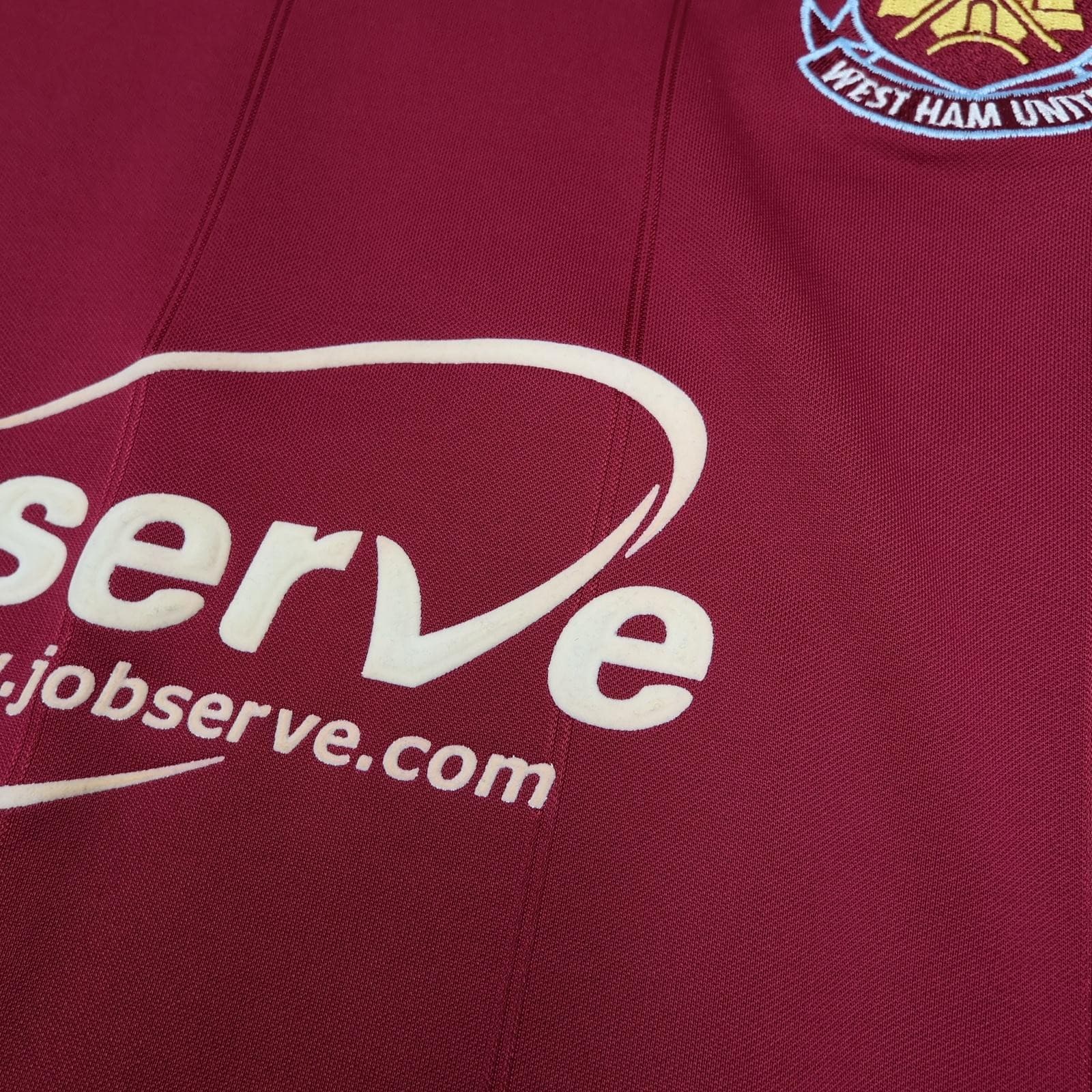 Vintage West Ham United Shirt Mens 2XL Red Home 2003 2005 Reebok Jobserve photo 5