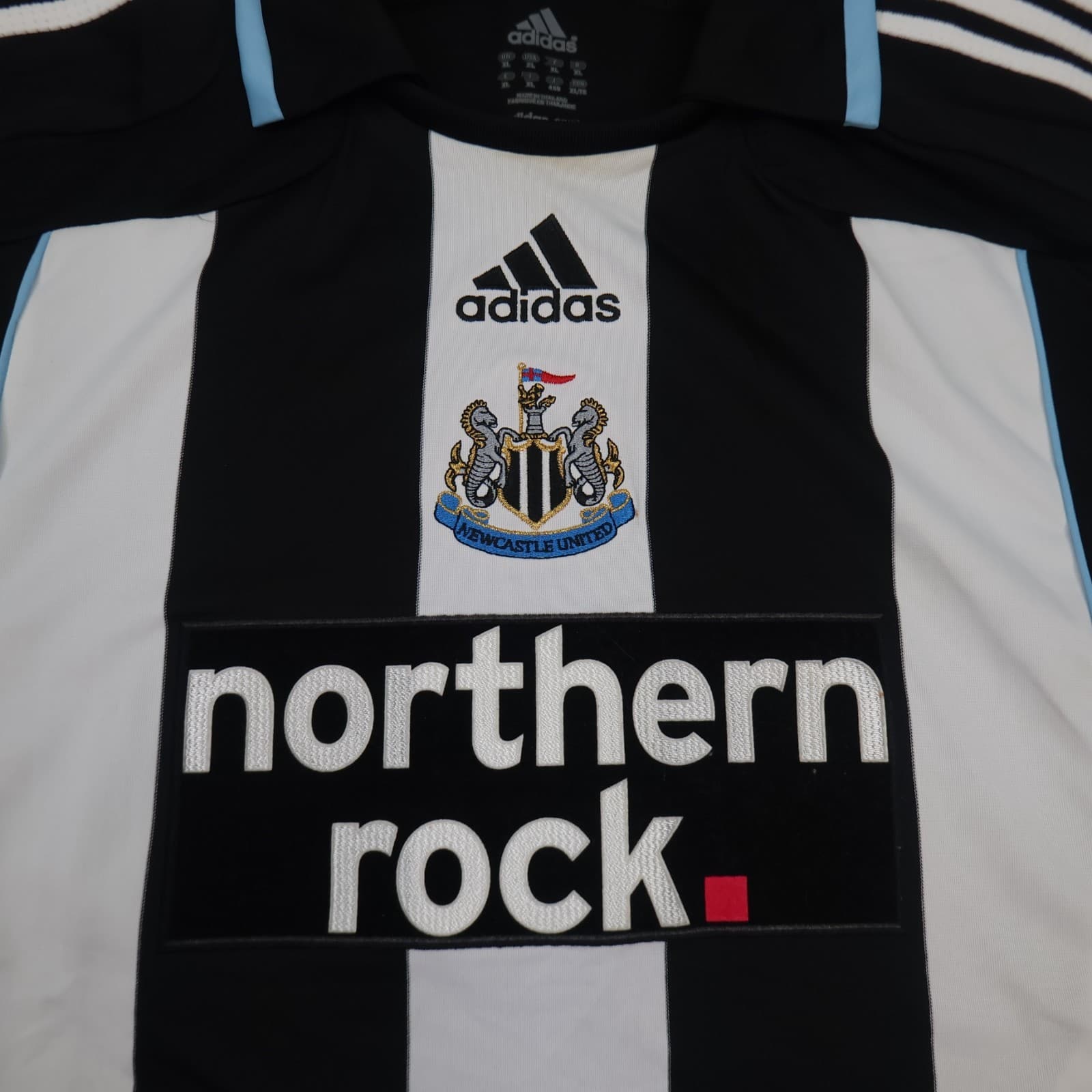 Newcastle United Shirt Extra Large Black Home Kit 2007 2009 Adidas Soccer Jersey photo 3