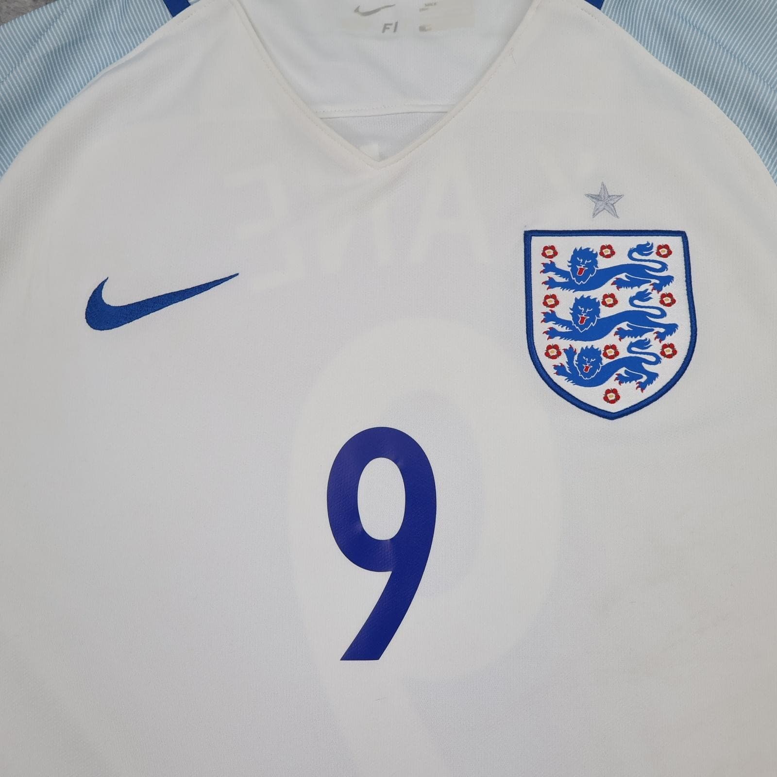 England Home Shirt Mens Large White 2016 2017 Football Nike Dri Fit Kane 9 photo 4