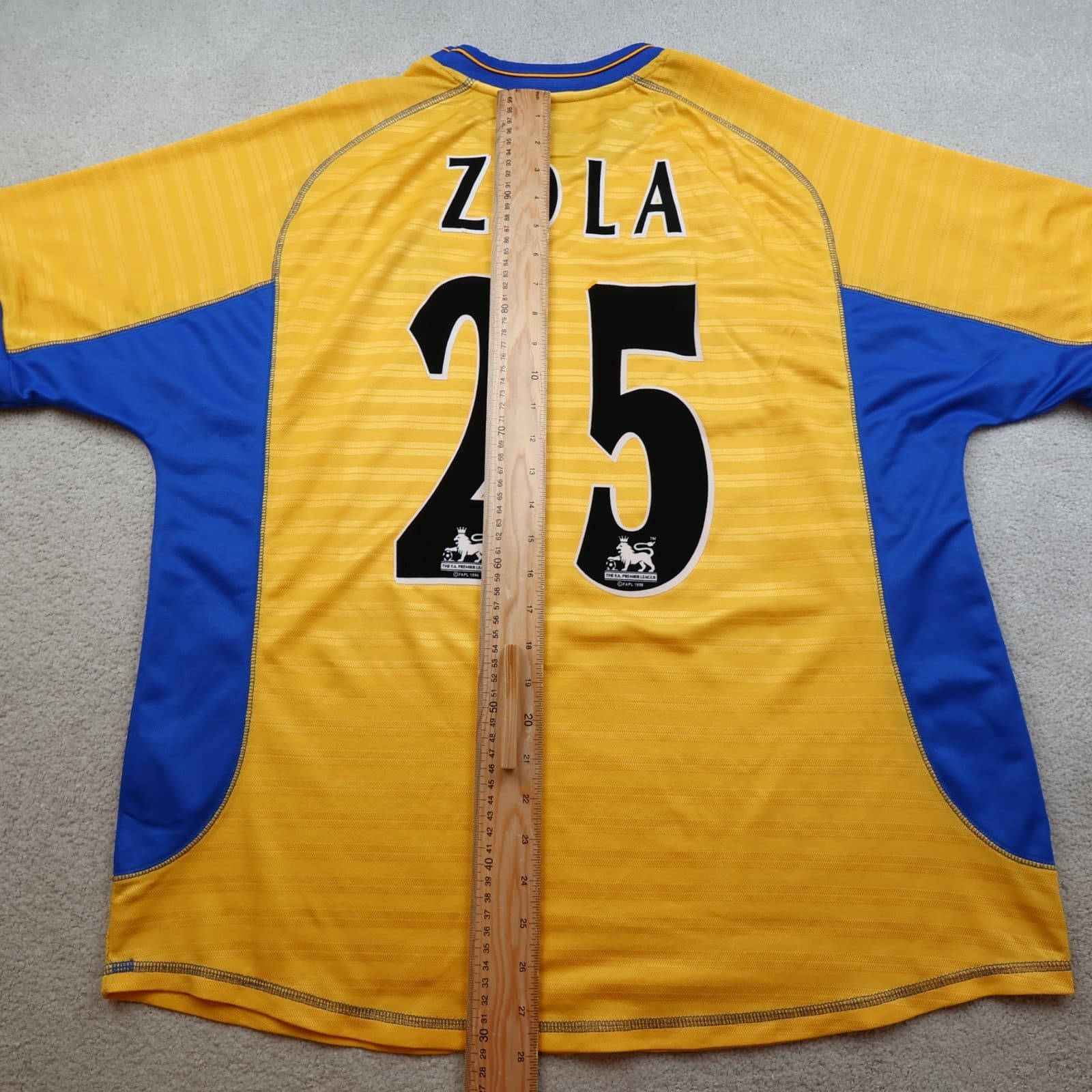 Vintage Chelsea Shirt Extra Large Yellow Third Kit 2000 2001 Jersey Zola 25 XL photo 14