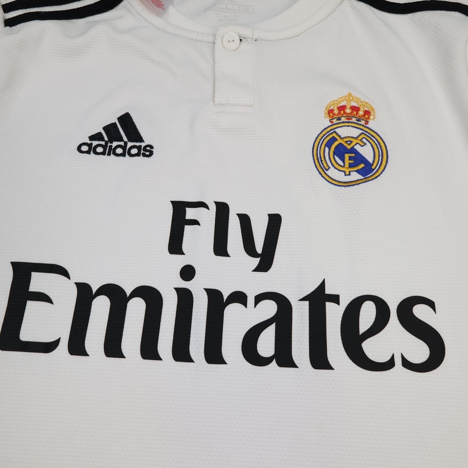 Real Madrid Shirt Kids XL 15-16 Years White Home 2018 2019 Adidas Jersey photo 3